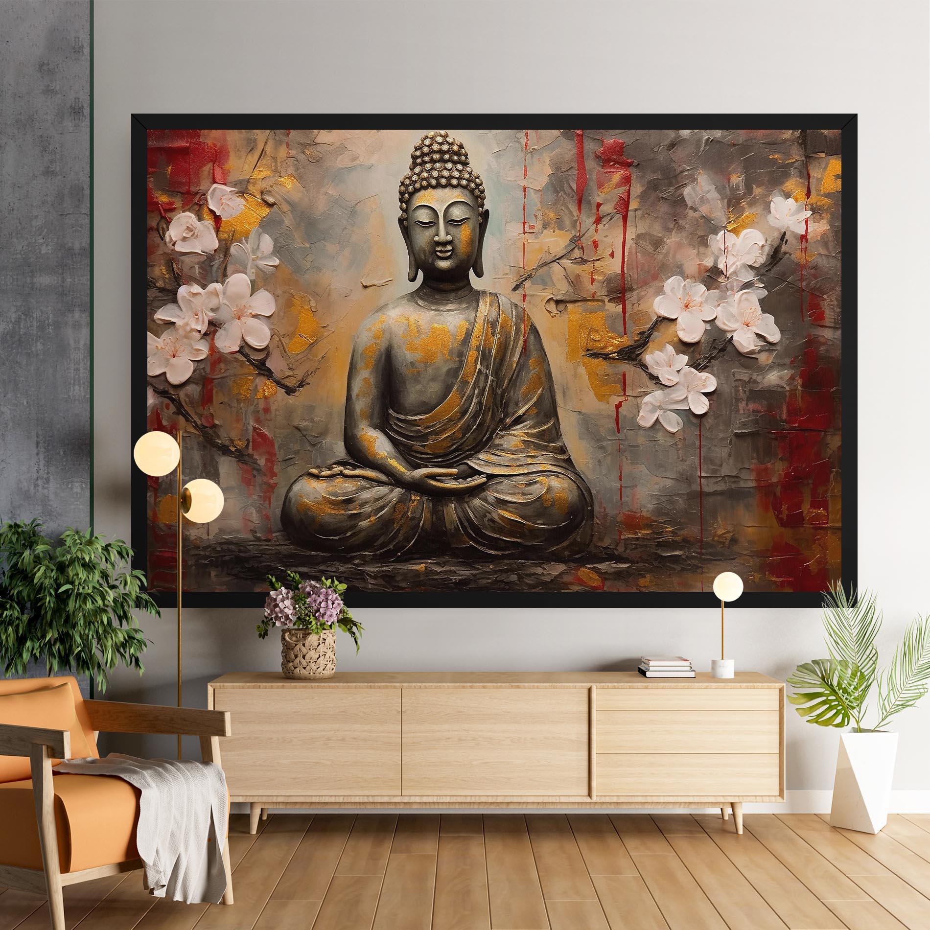 Leinwandbild White Red Buddha mockup 9