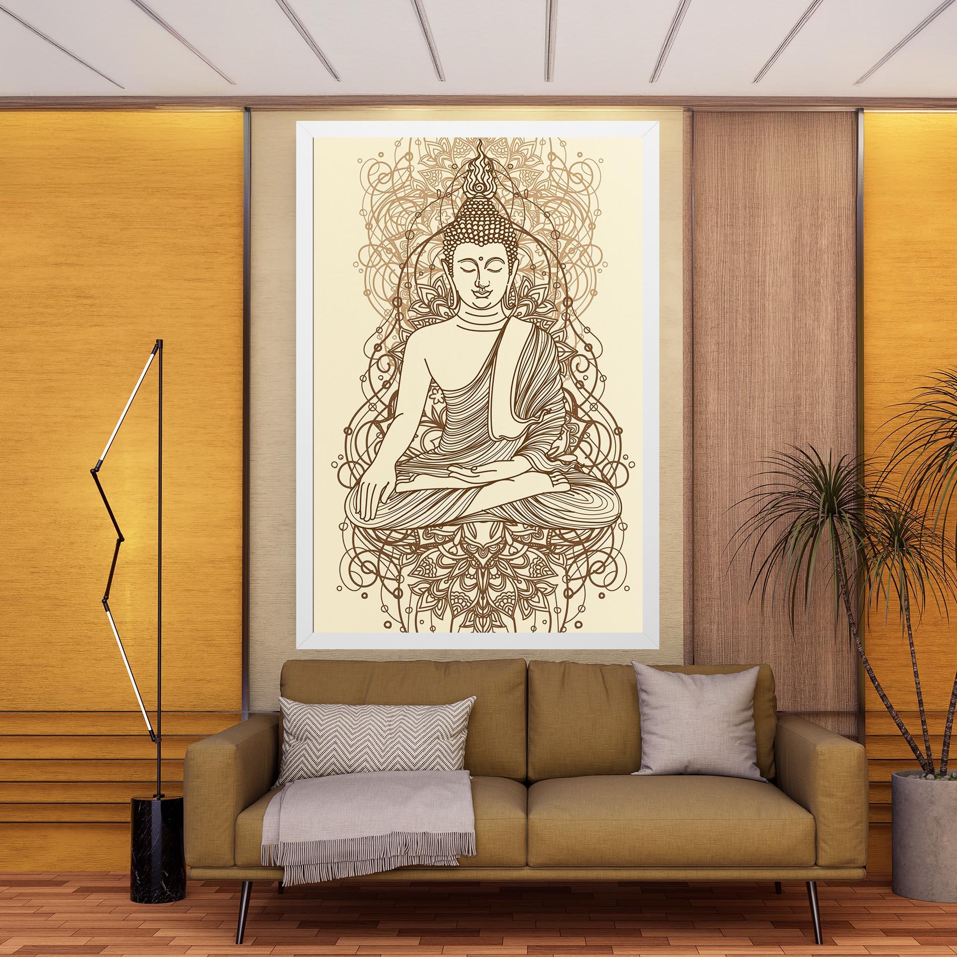 Leinwandbild Brown Line Buddha mockup 9