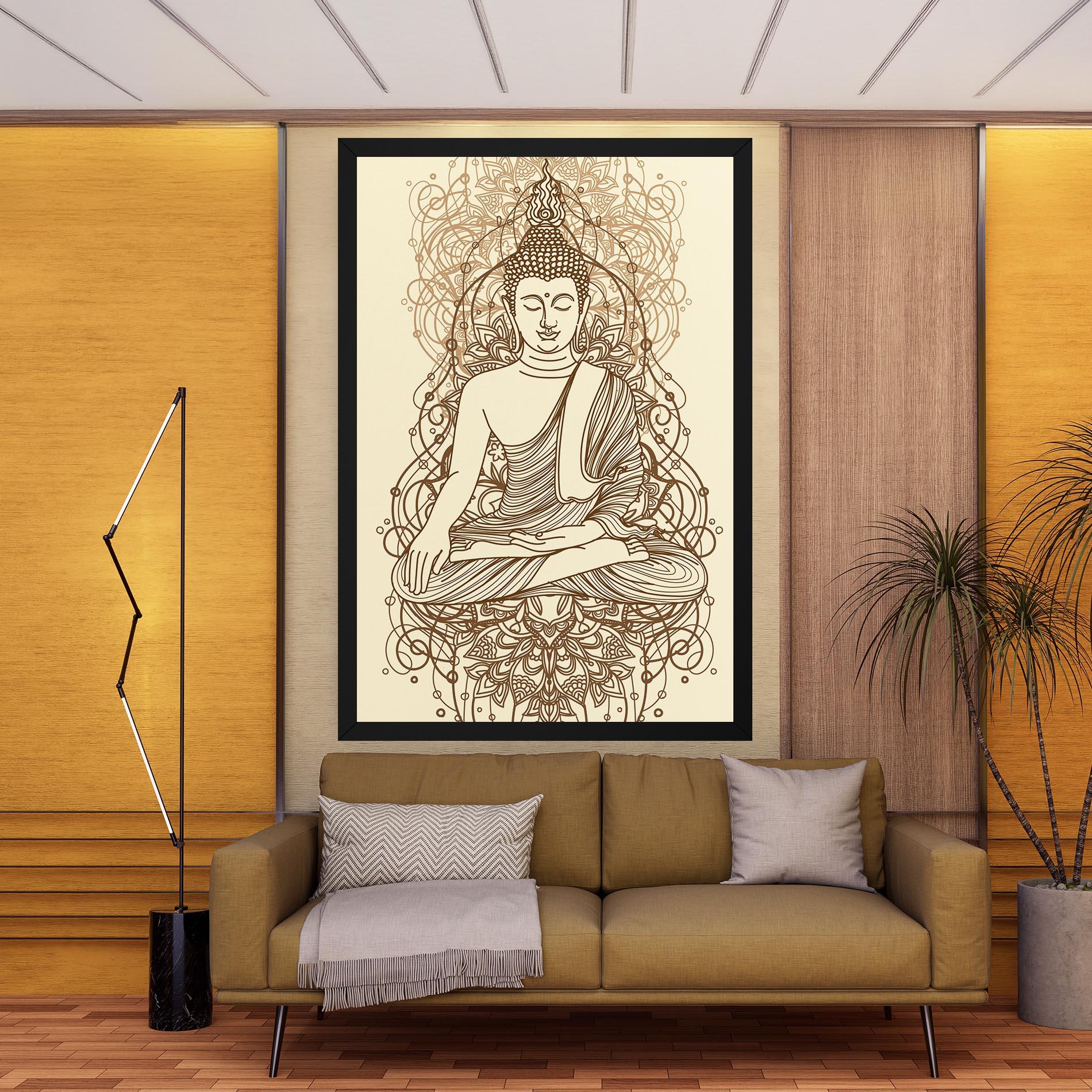 Leinwandbild Brown Line Buddha mockup 9