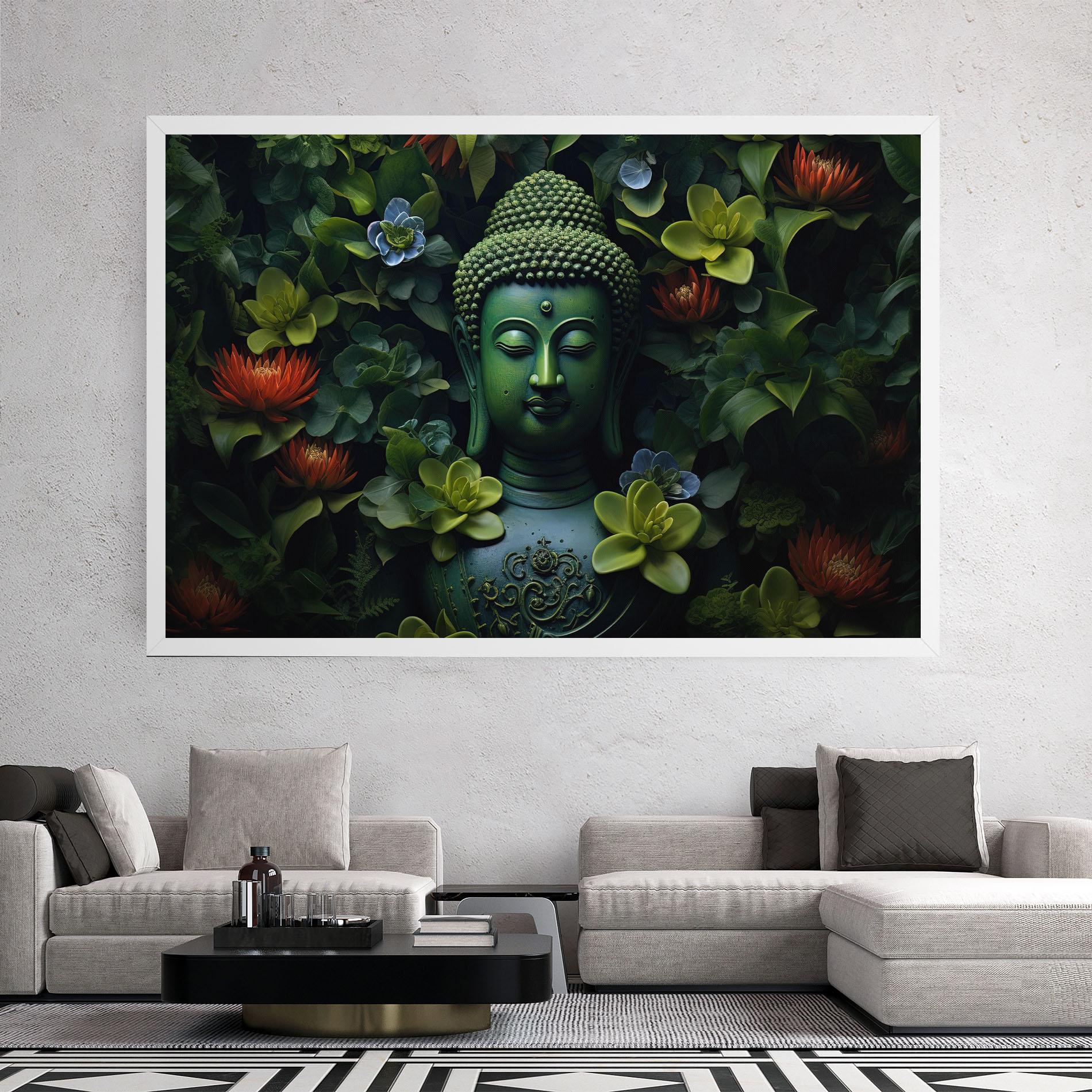 Leinwandbild Blue Light Buddha mockup 2