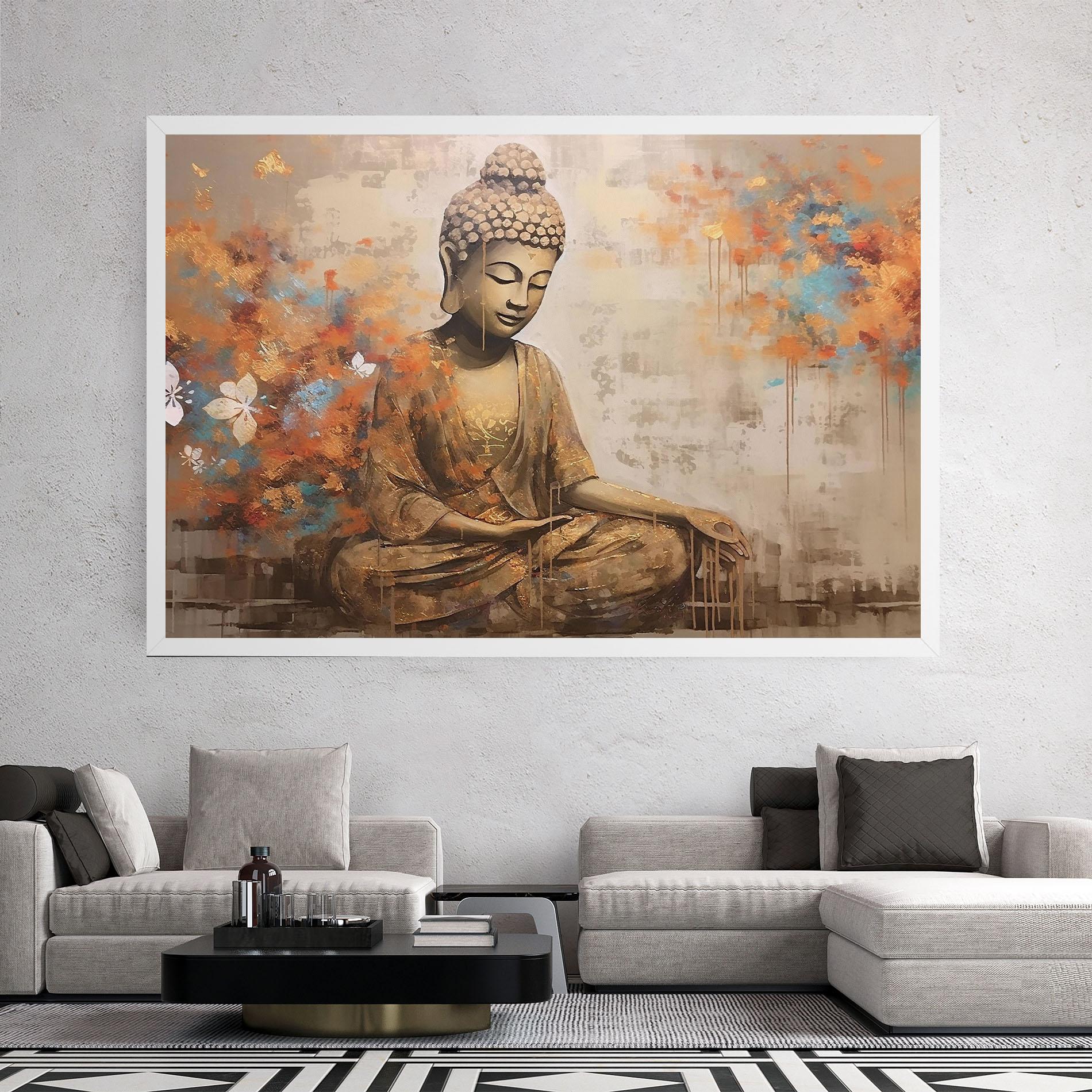 Leinwandbild Buddha Cream Blue mockup 2