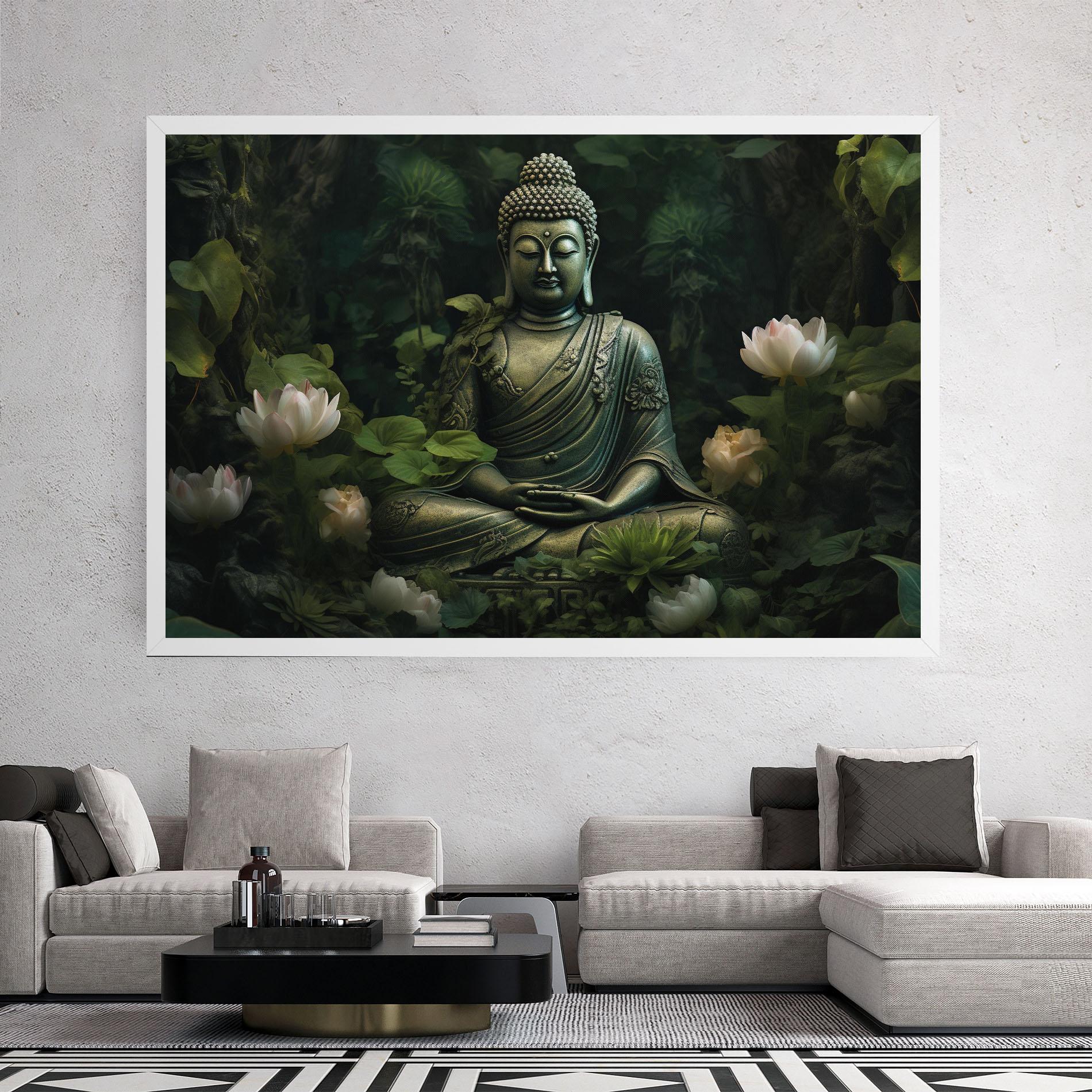 Leinwandbild Buddha Lotus Flower mockup 2