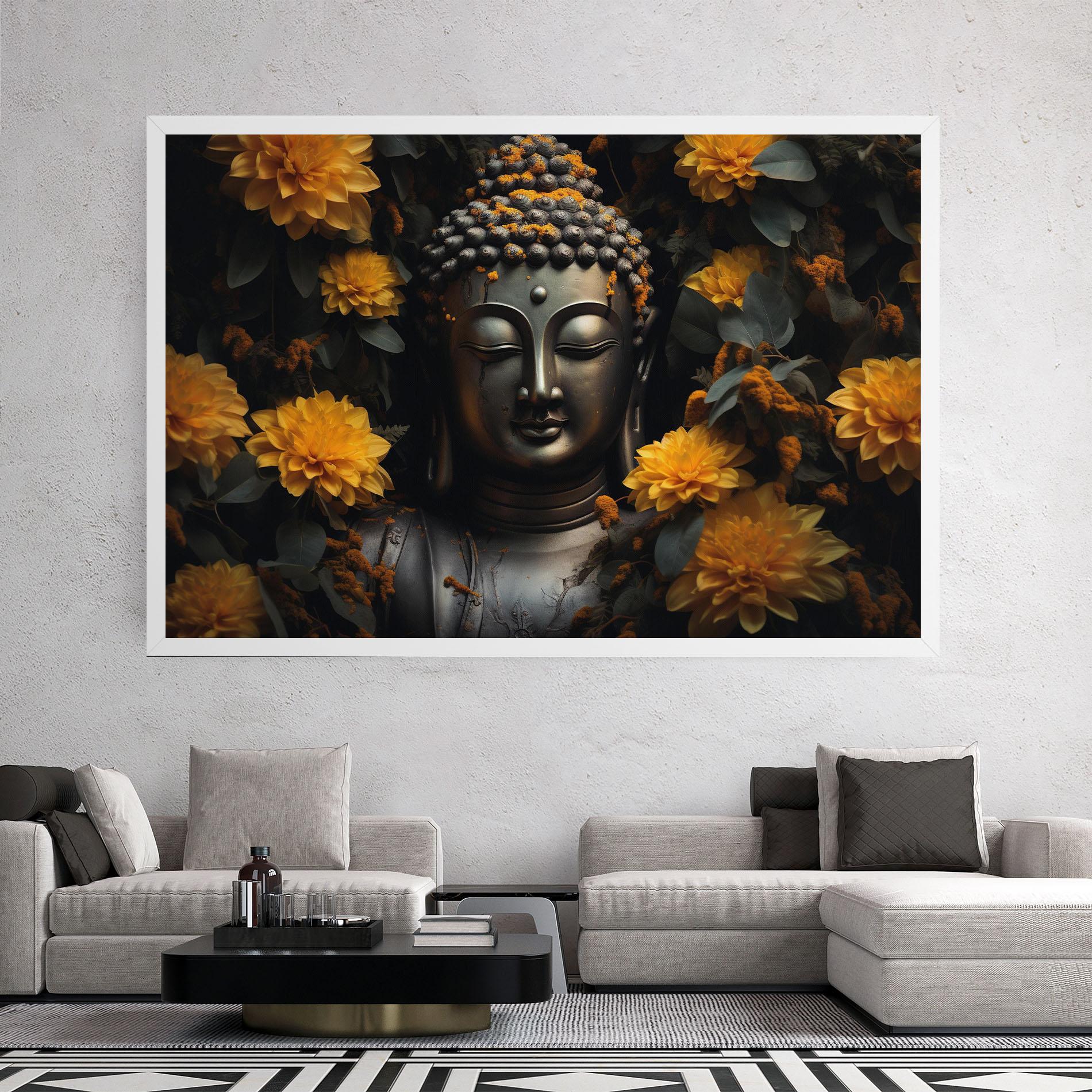Leinwandbild Buddha Peace Statue mockup 2