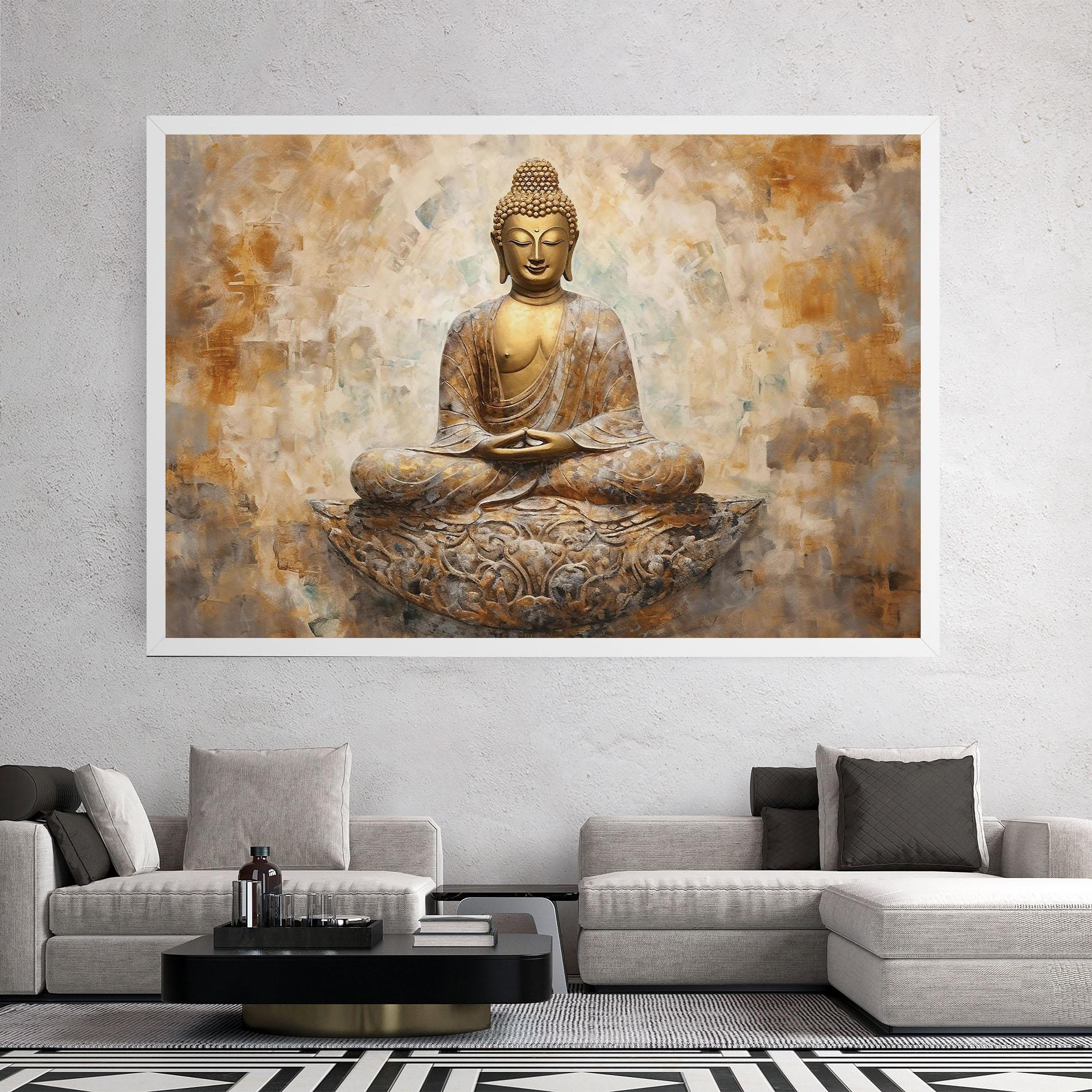 Leinwandbild Cream Buddha Art mockup 2