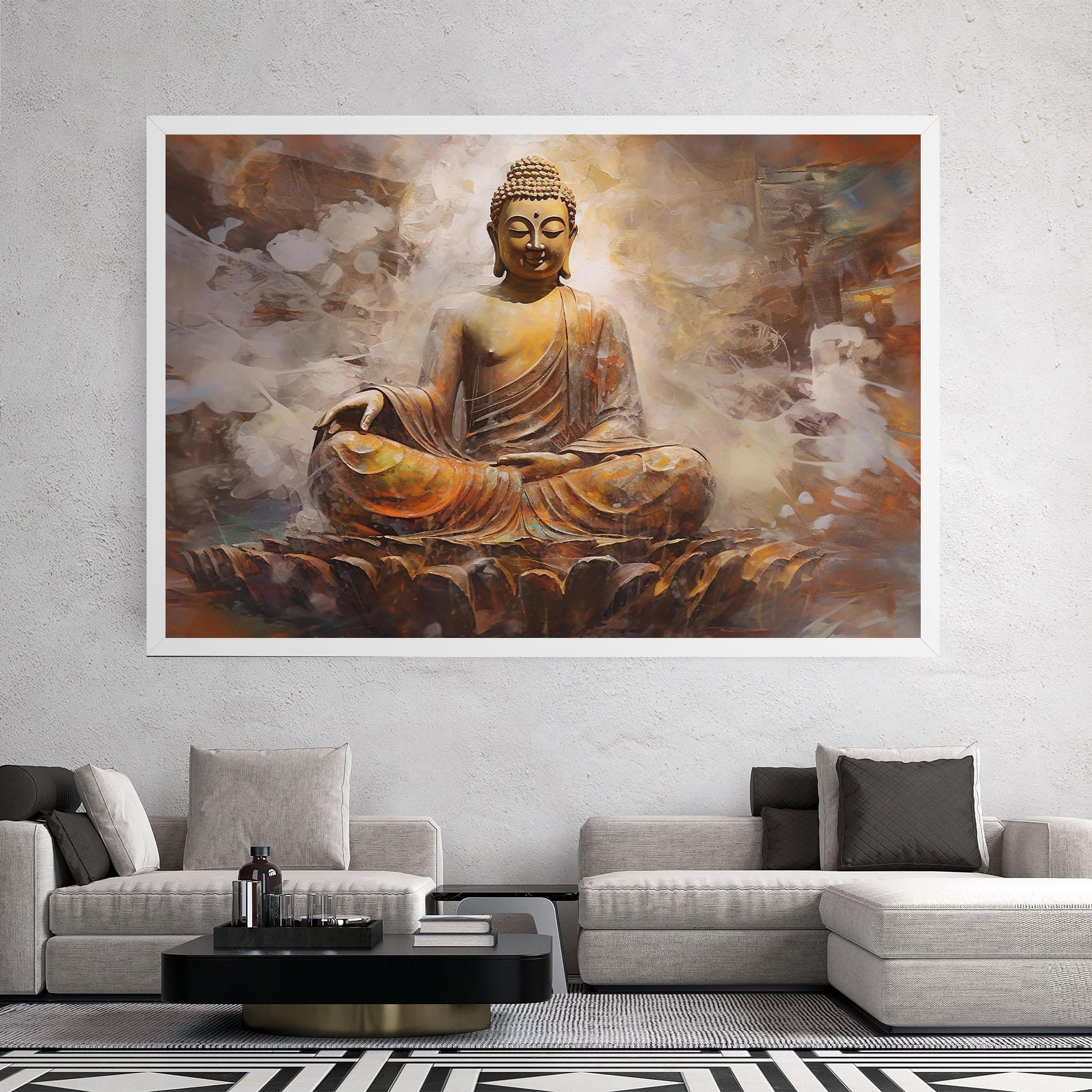 Leinwandbild Cream Orange Buddha mockup 2