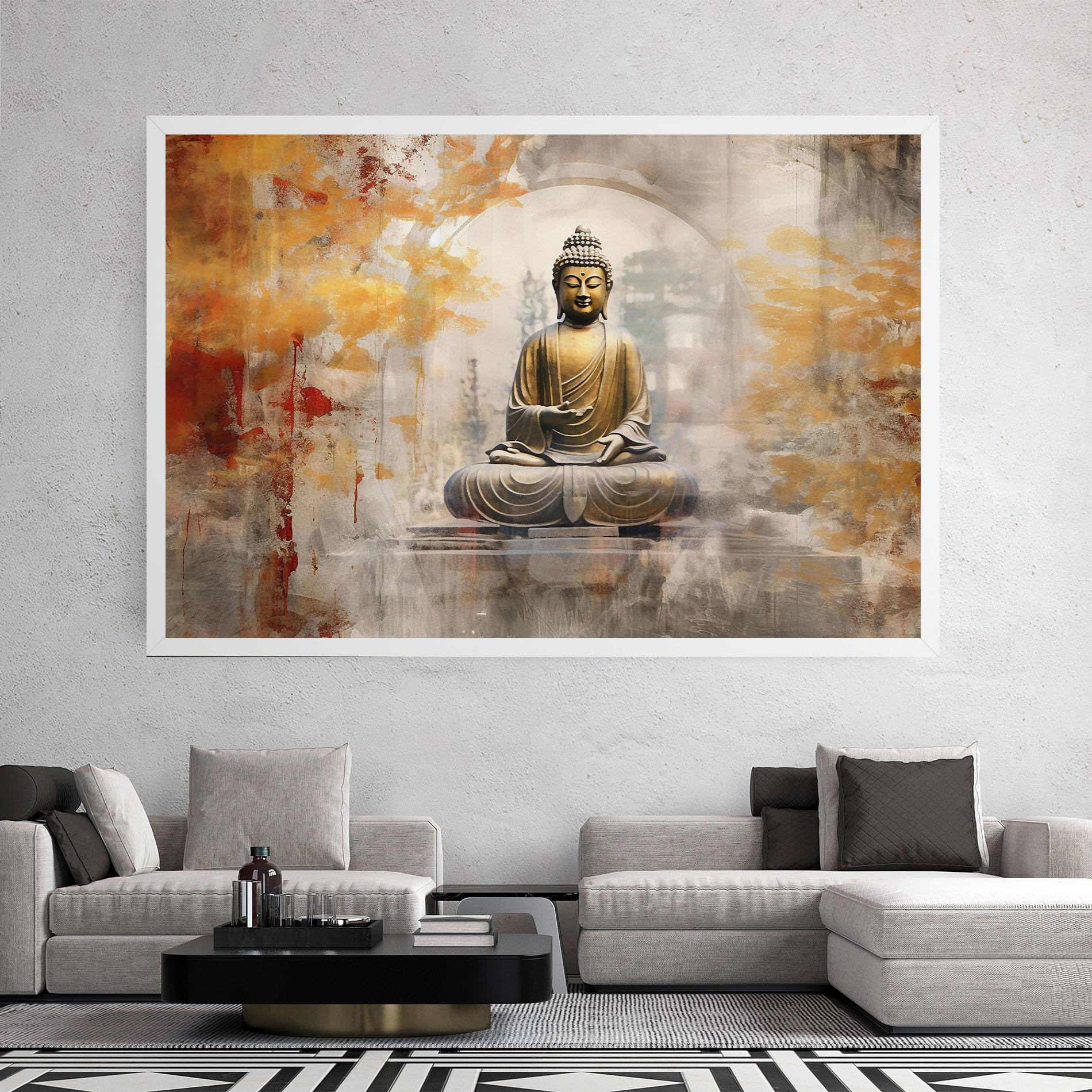 Leinwandbild Grey Gold Buddha mockup 2