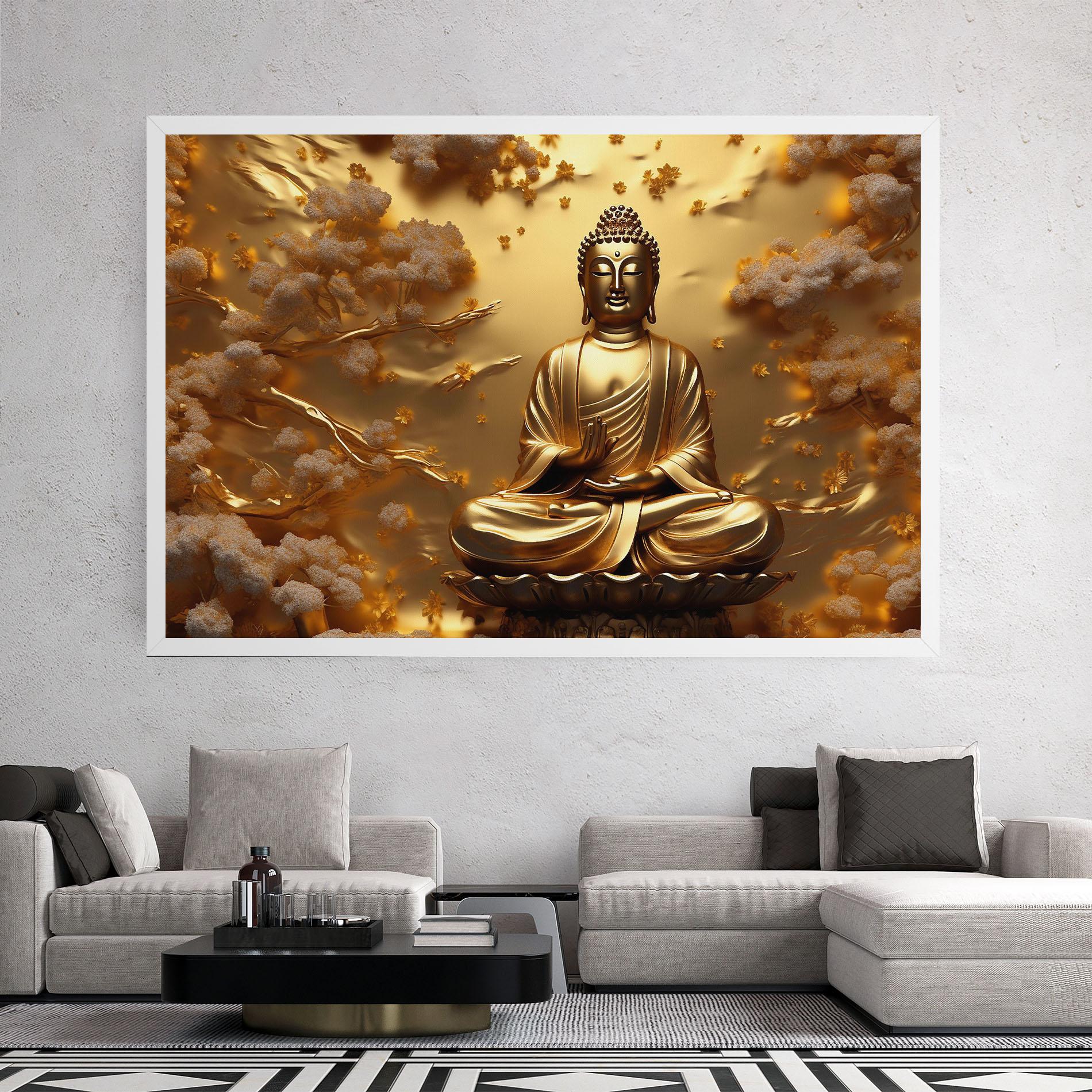 Leinwandbild Strong Gold Buddha mockup 2