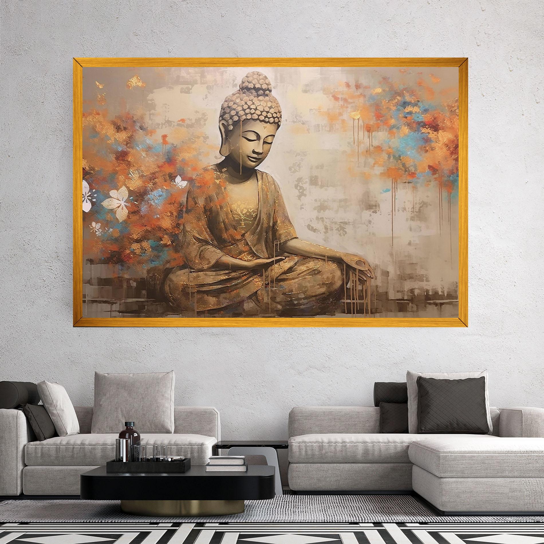 Leinwandbild Buddha Cream Blue mockup 2