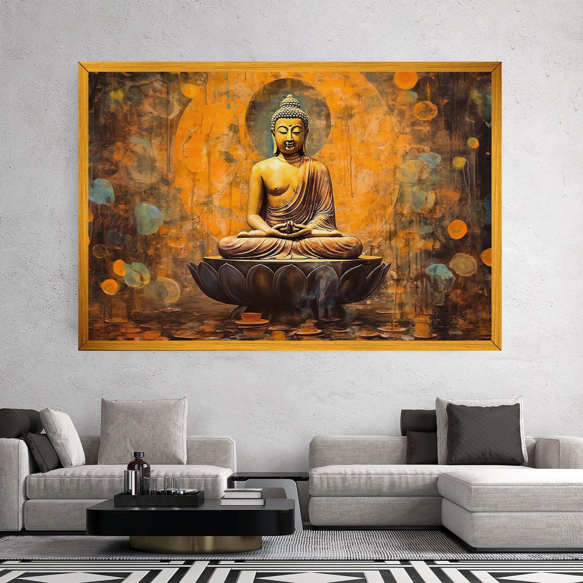 Leinwandbild Buddha Floating Art mockup 2