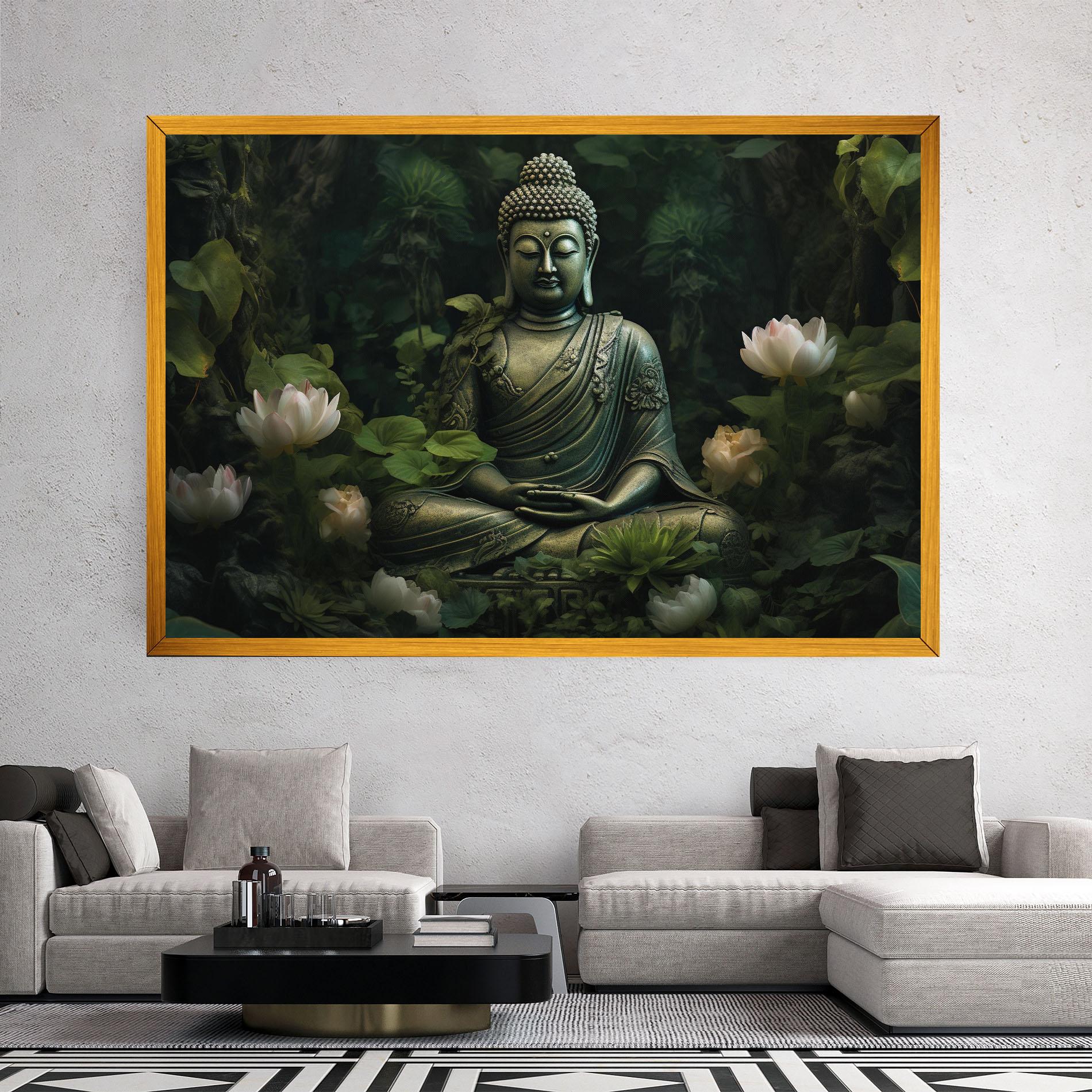 Leinwandbild Buddha Lotus Flower mockup 2