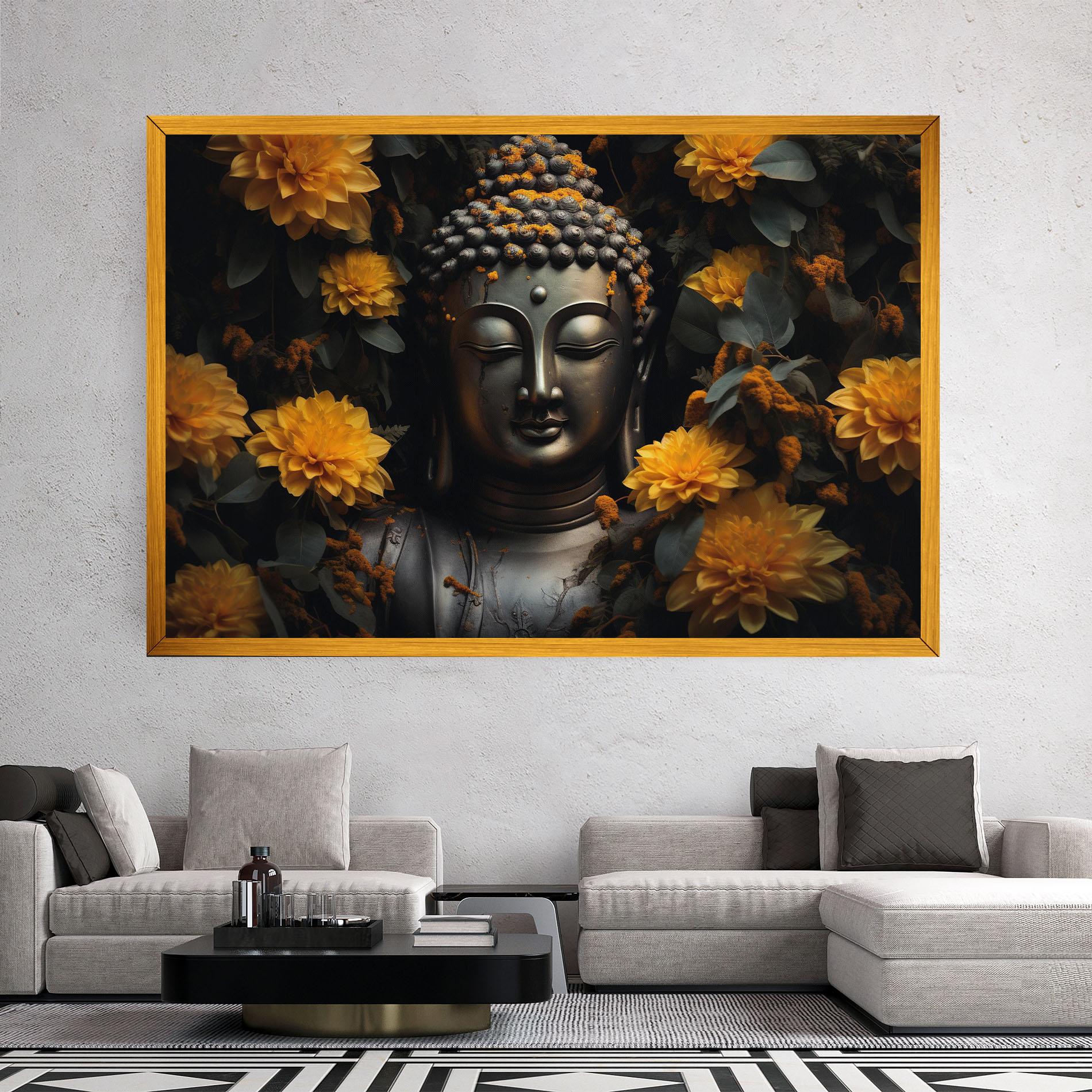 Leinwandbild Buddha Peace Statue mockup 2