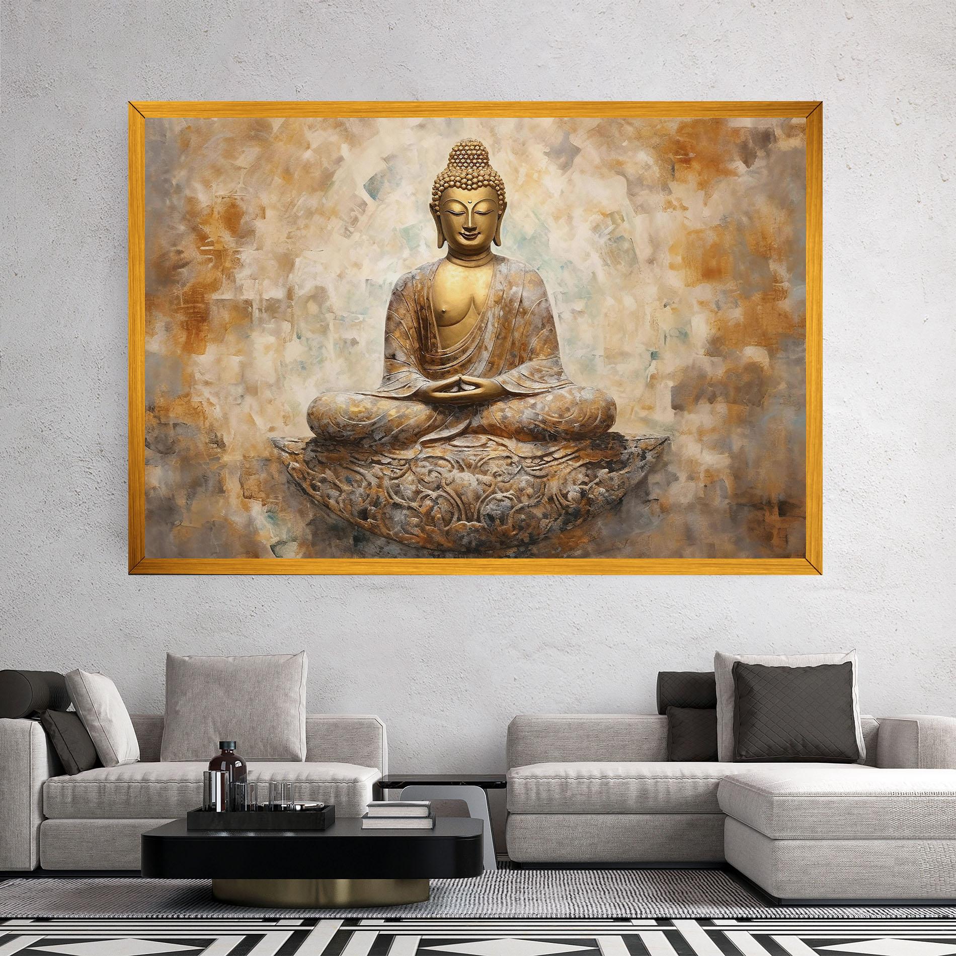 Leinwandbild Cream Buddha Art mockup 2