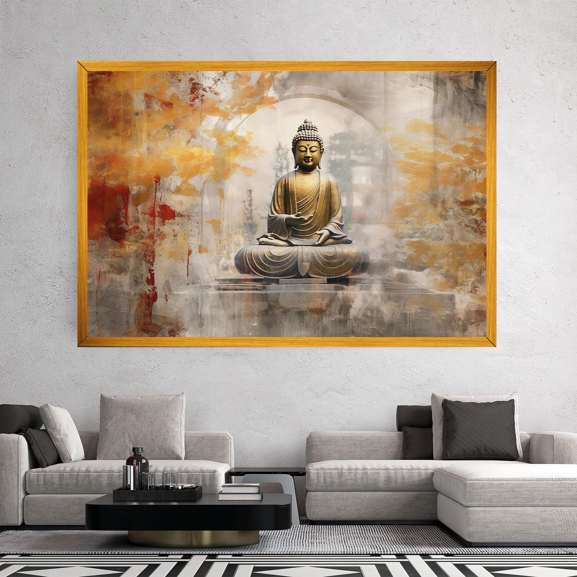 Leinwandbild Grey Gold Buddha mockup 2