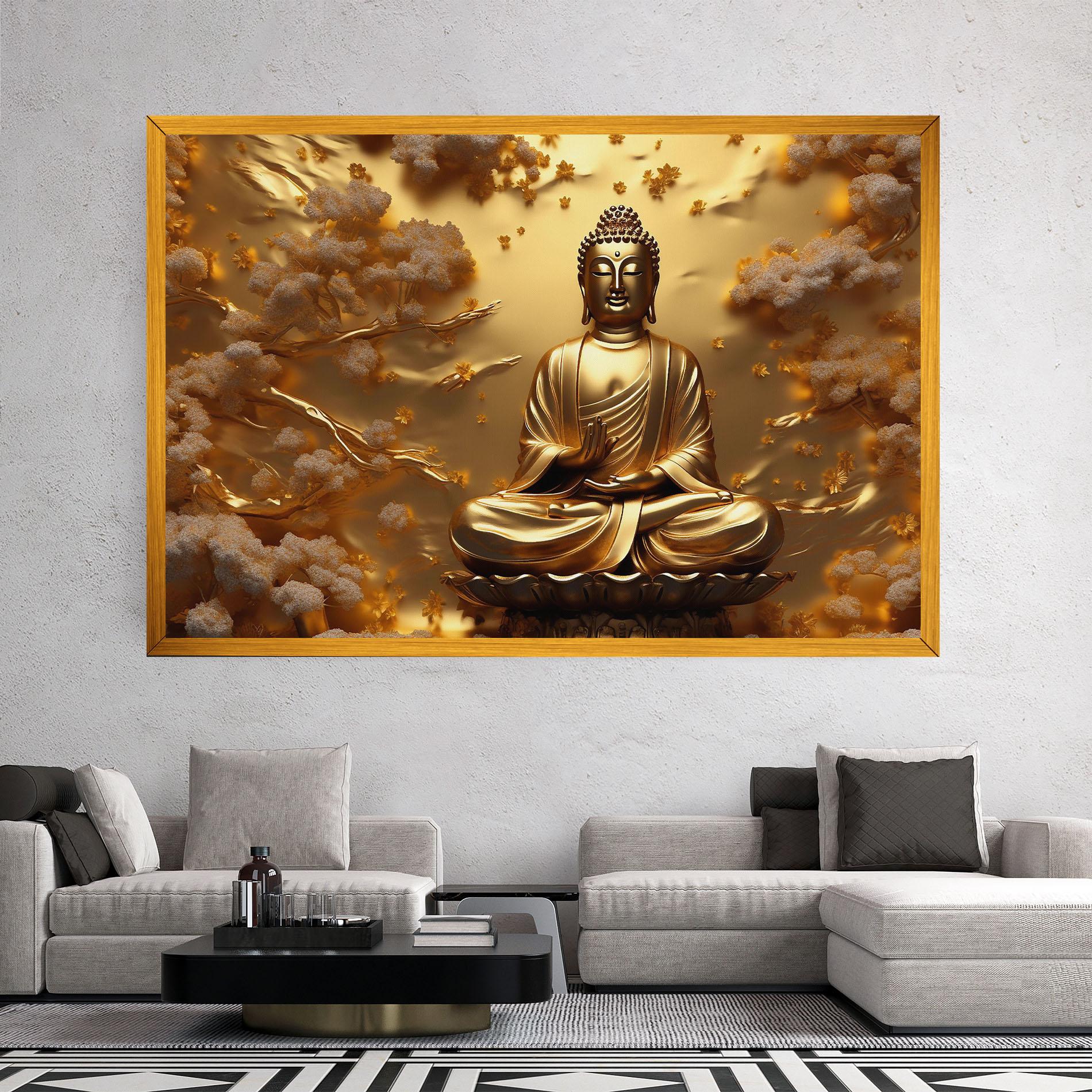Leinwandbild Strong Gold Buddha mockup 2