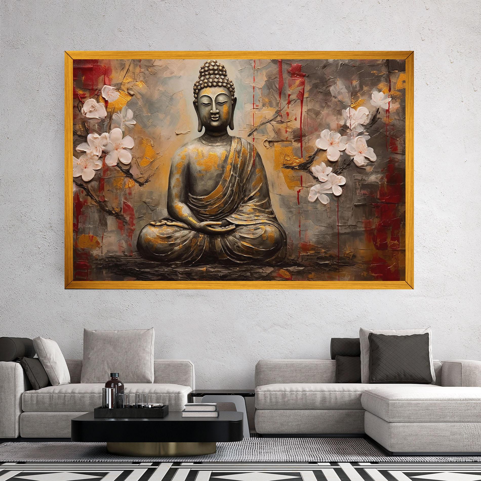 Leinwandbild White Red Buddha mockup 2