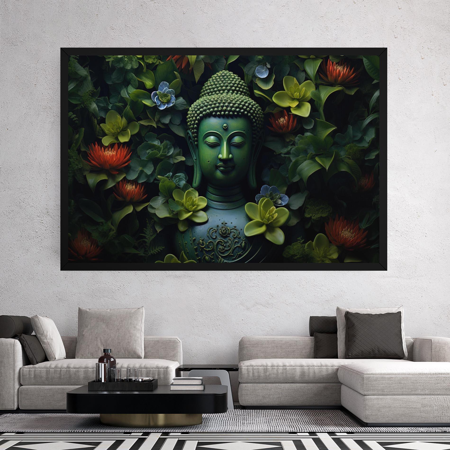 Leinwandbild Blue Light Buddha mockup 2