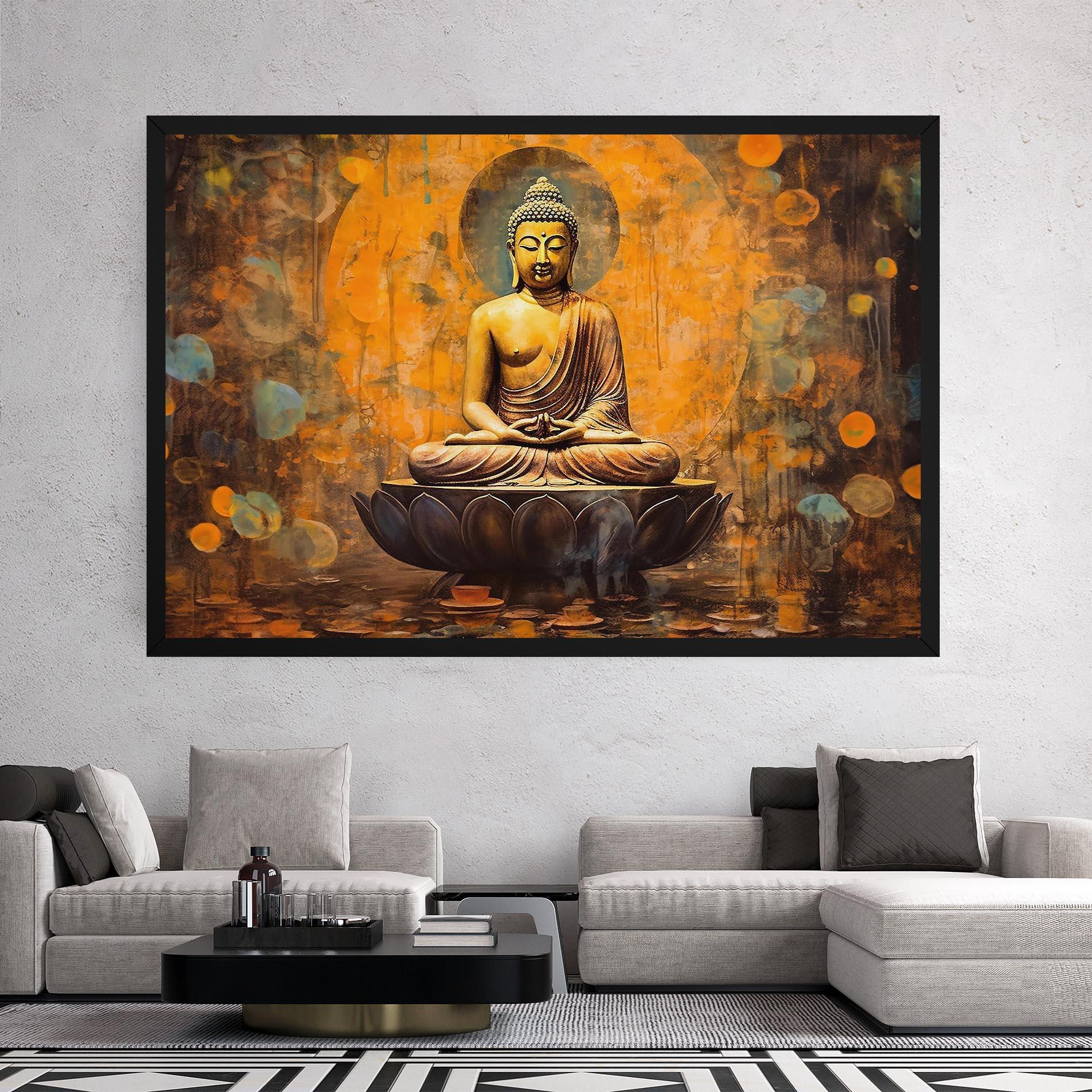 Leinwandbild Buddha Floating Art mockup 2