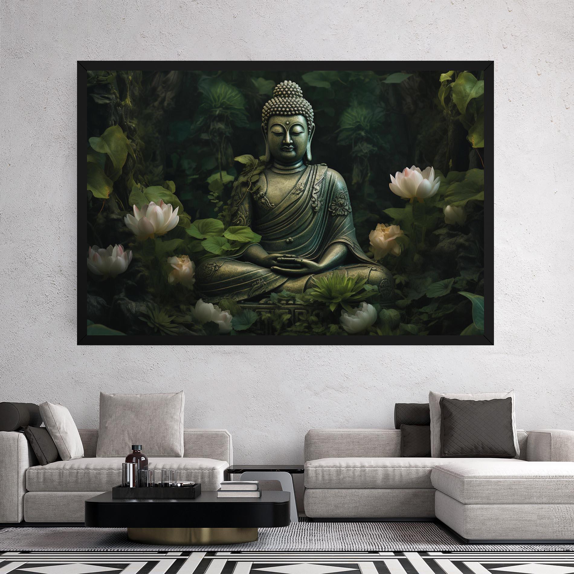 Leinwandbild Buddha Lotus Flower mockup 2