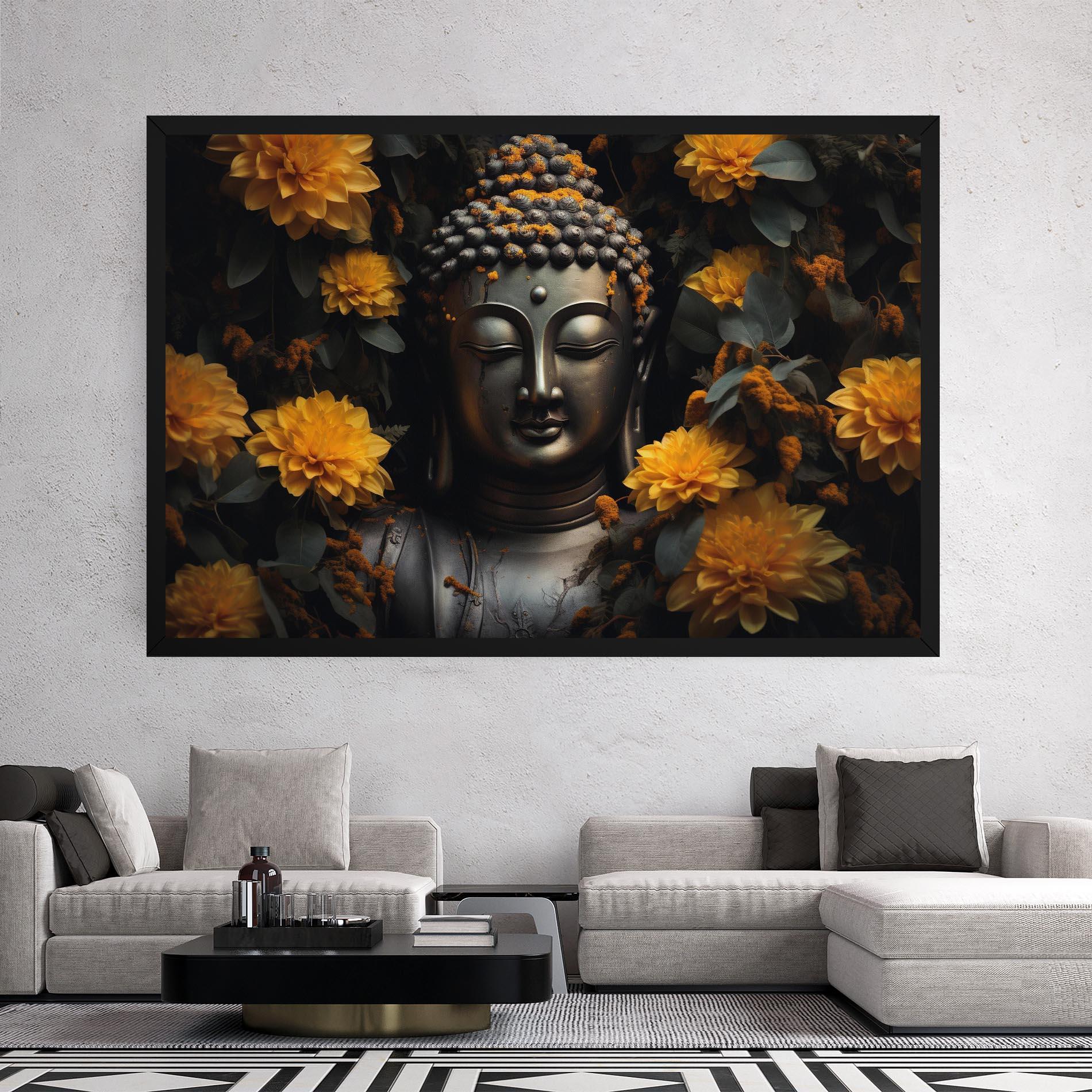 Leinwandbild Buddha Peace Statue mockup 2