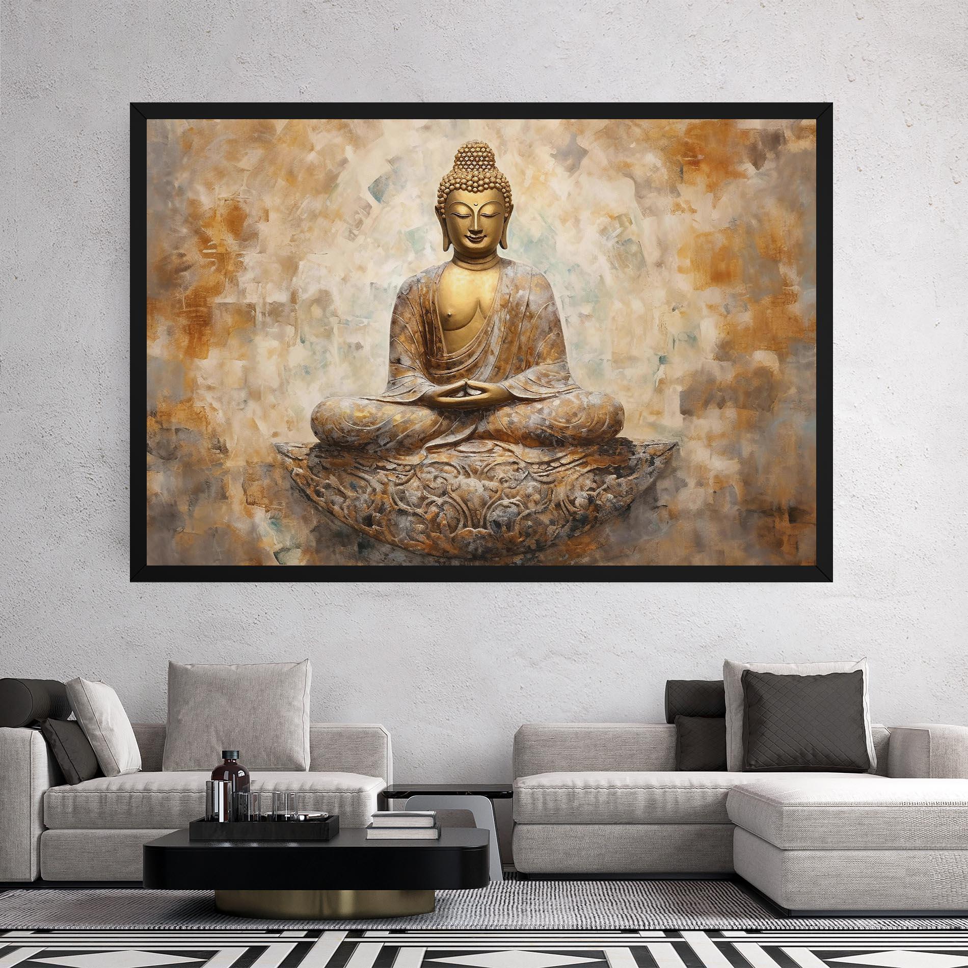 Leinwandbild Cream Buddha Art mockup 2
