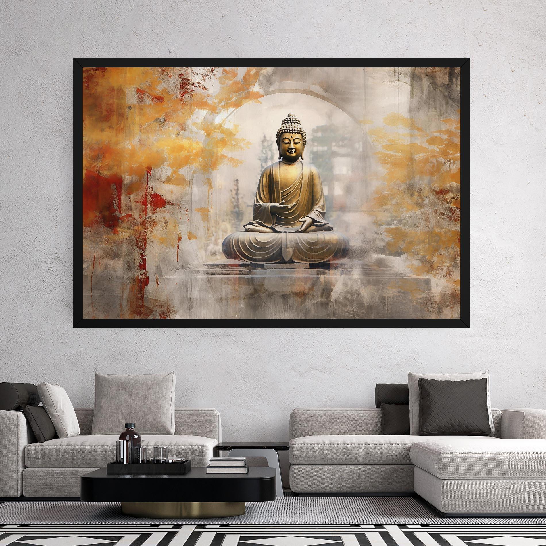 Leinwandbild Grey Gold Buddha mockup 2