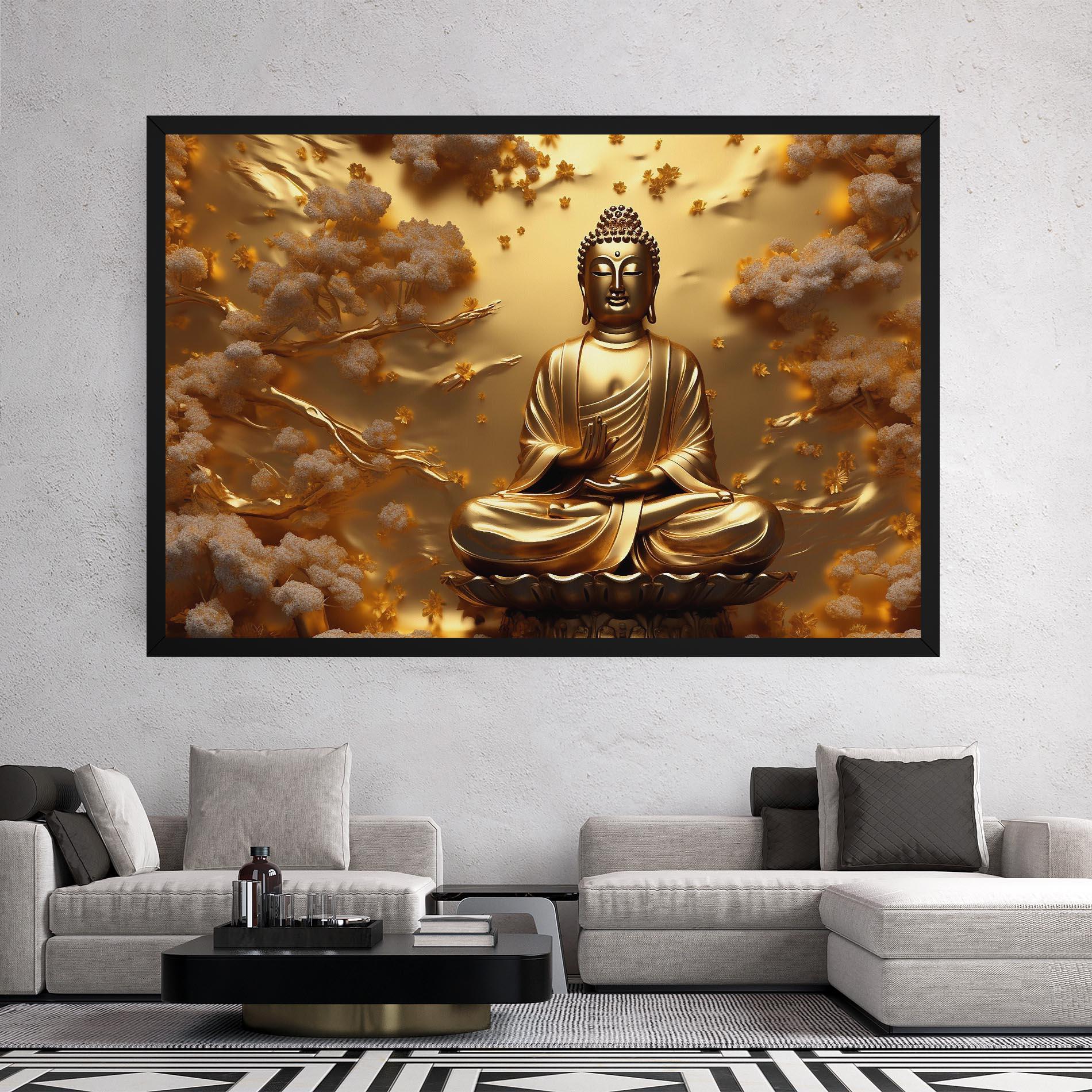 Leinwandbild Strong Gold Buddha mockup 2