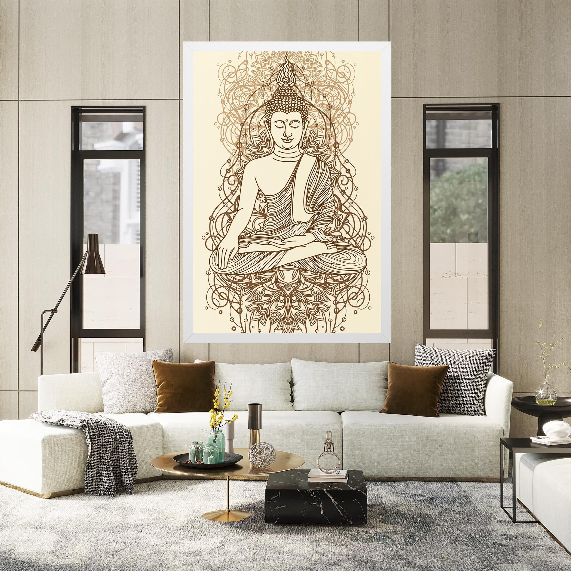 Leinwandbild Brown Line Buddha mockup 2