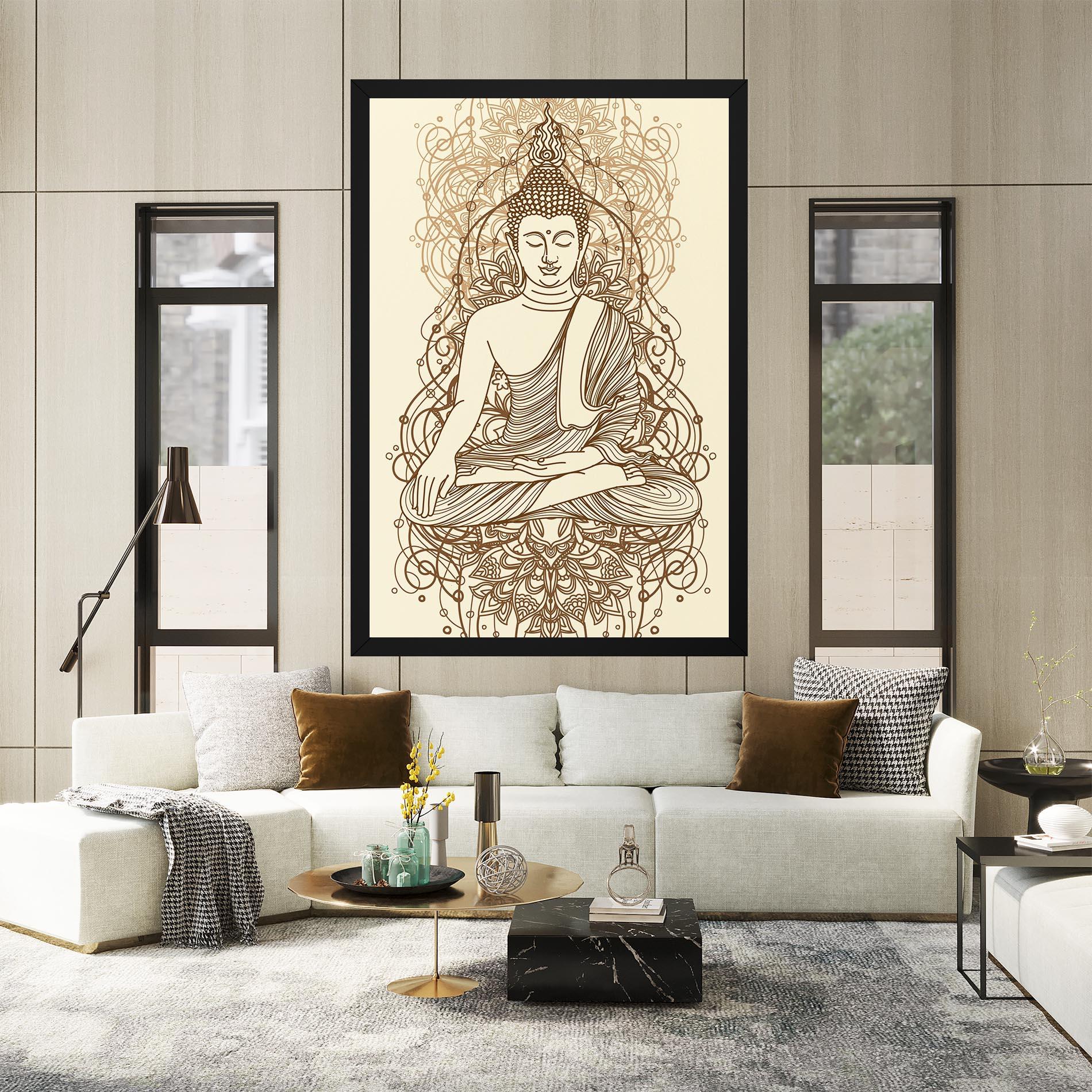 Leinwandbild Brown Line Buddha mockup 2