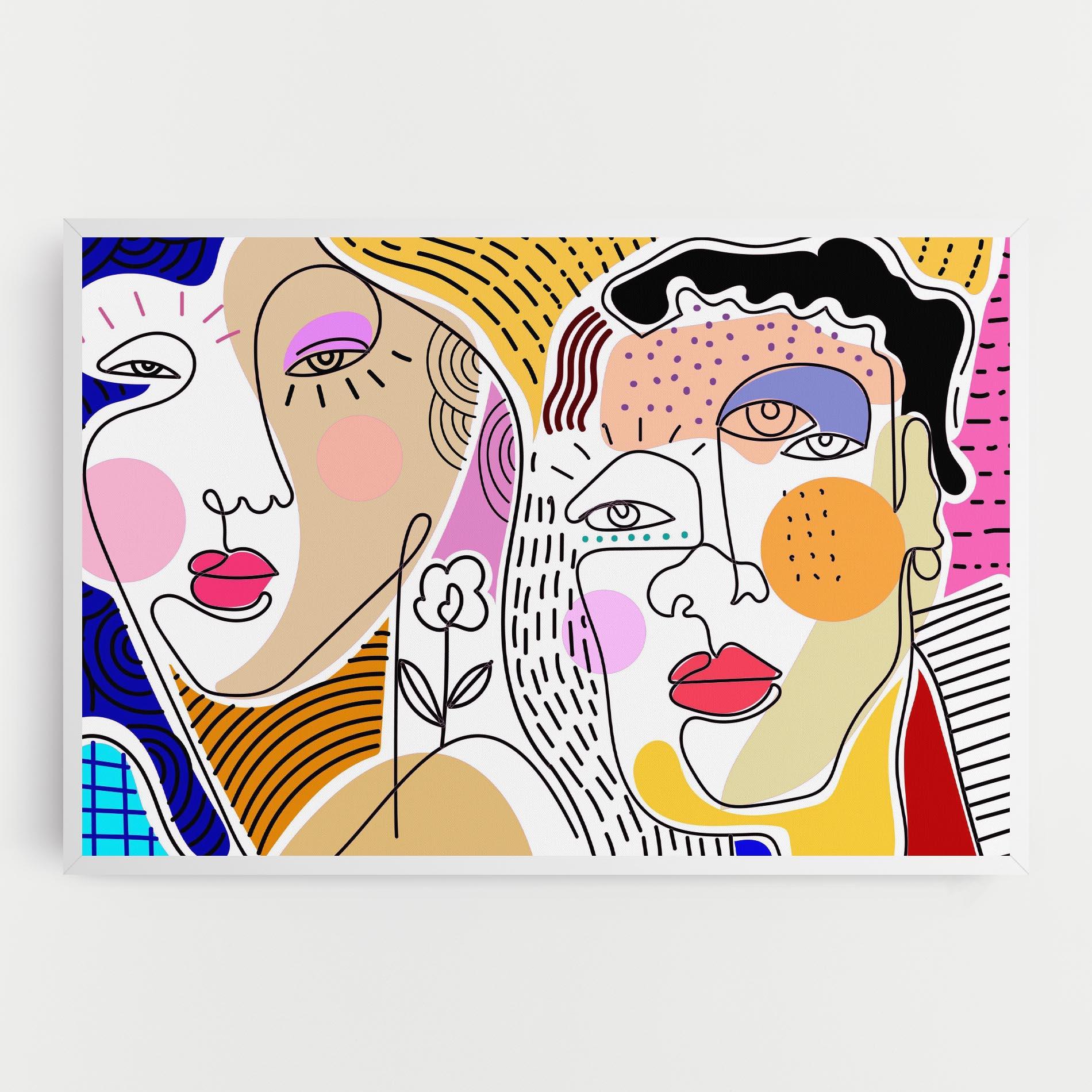 Leinwandbild Abstract Eye Face mockup 0