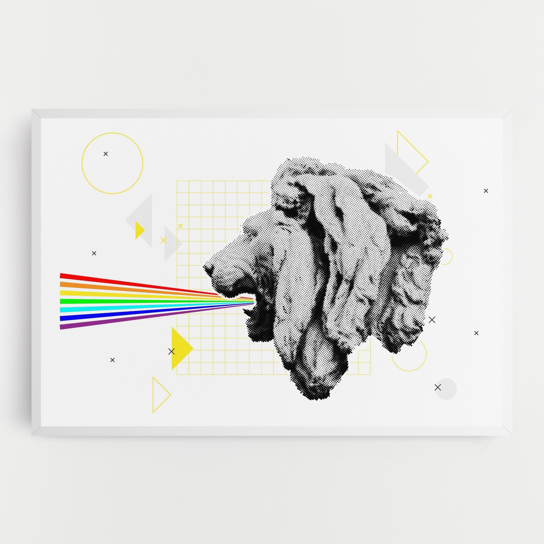 Leinwandbild Lion Collage mockup 0