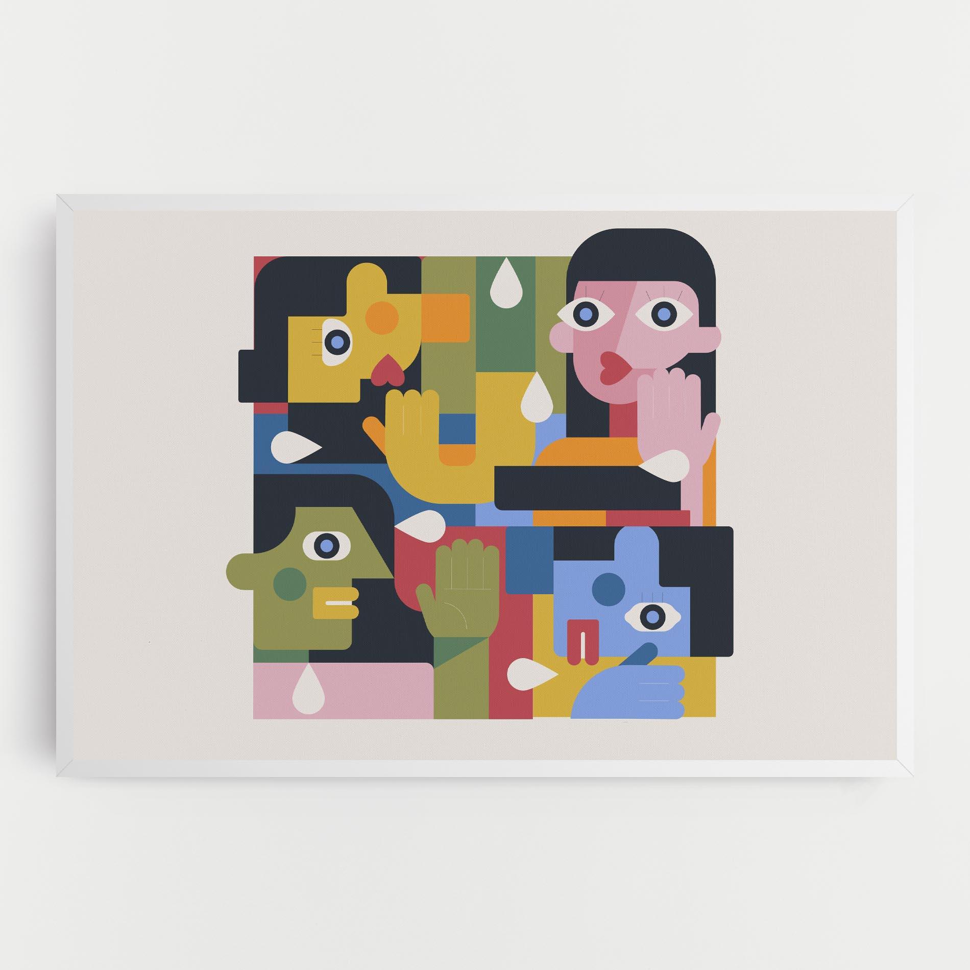 Leinwandbild Minimal People Collage mockup 0