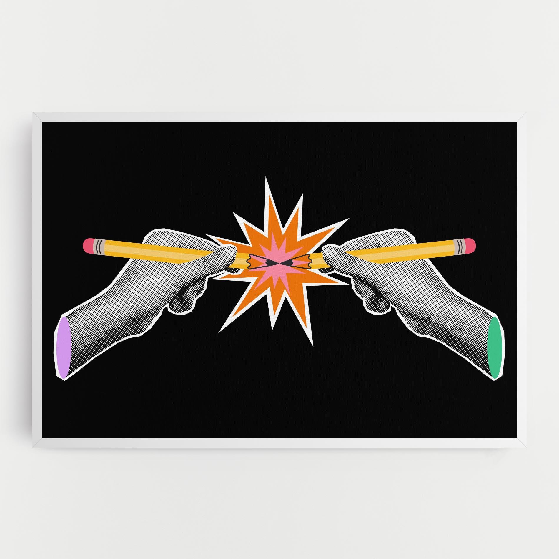 Leinwandbild Pencil Hand mockup 0