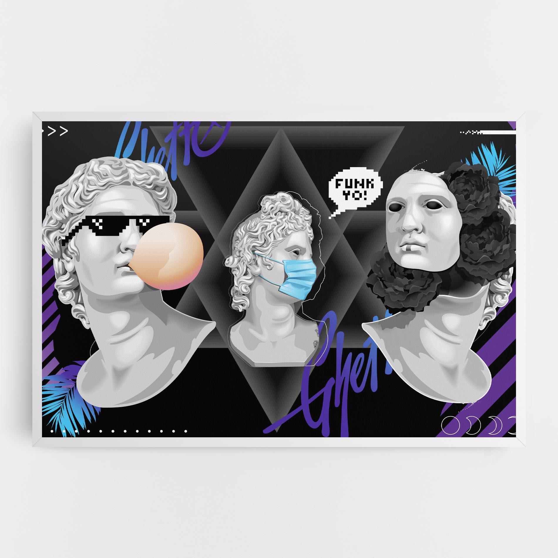 Leinwandbild Statue Mask mockup 0