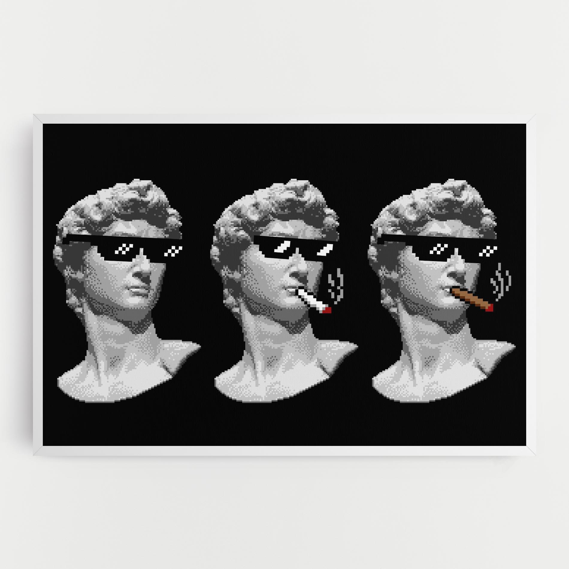 Leinwandbild Statue Smoking mockup 0