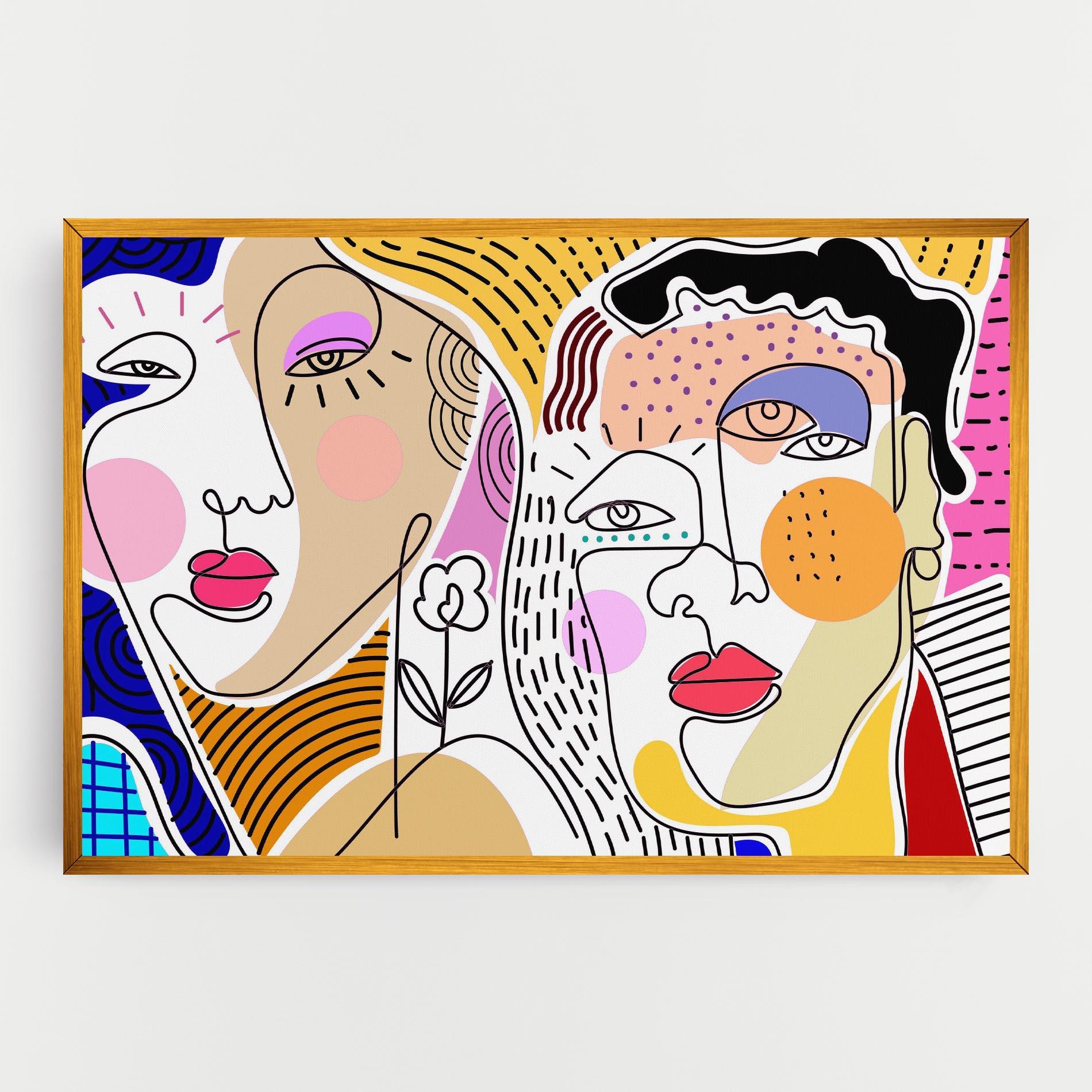 Leinwandbild Abstract Eye Face mockup 0