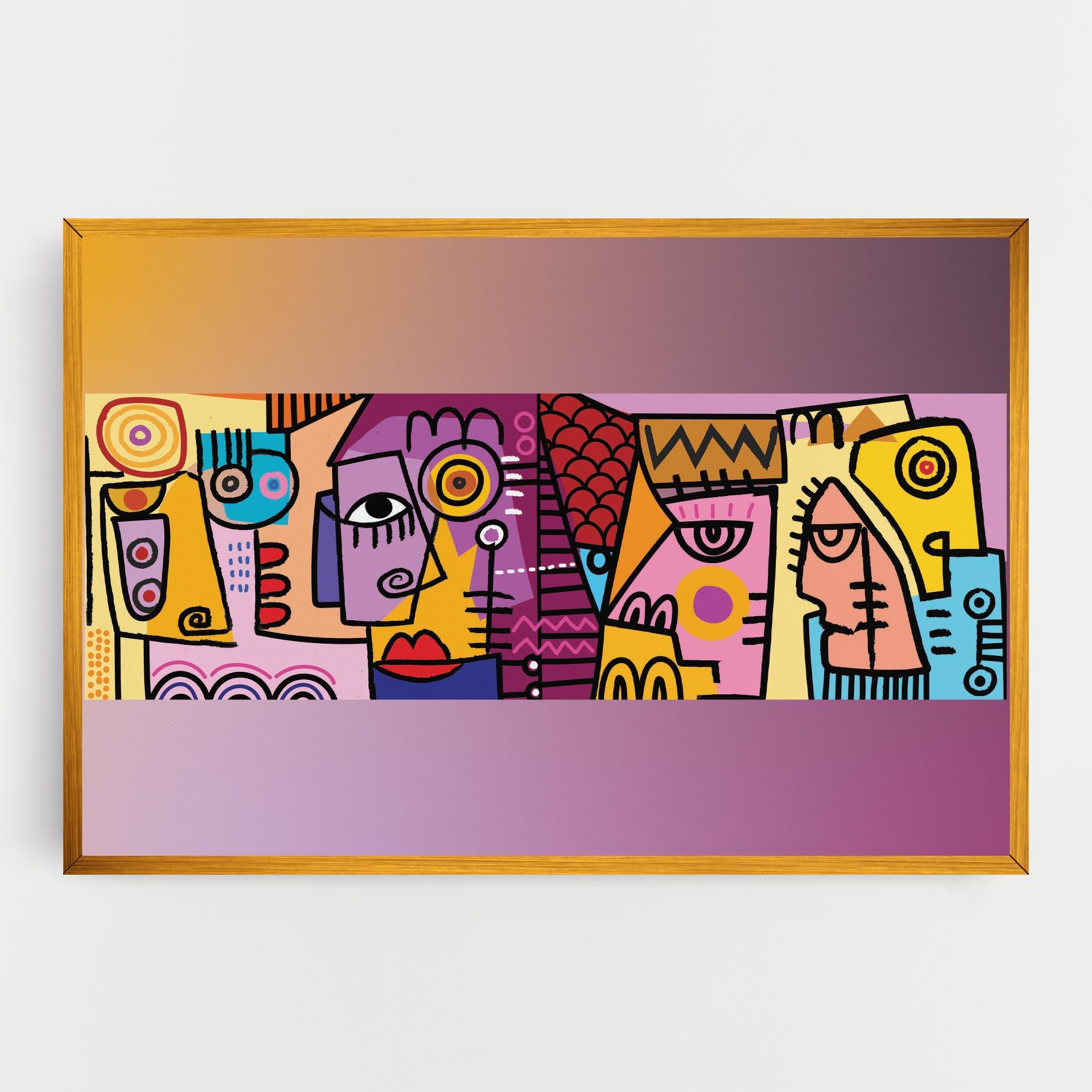 Leinwandbild Face Group Purple mockup 0