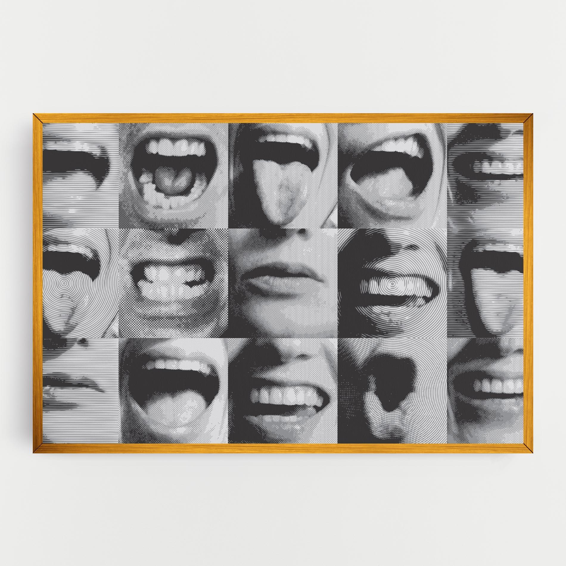 Leinwandbild Grey Mouth Collage mockup 0
