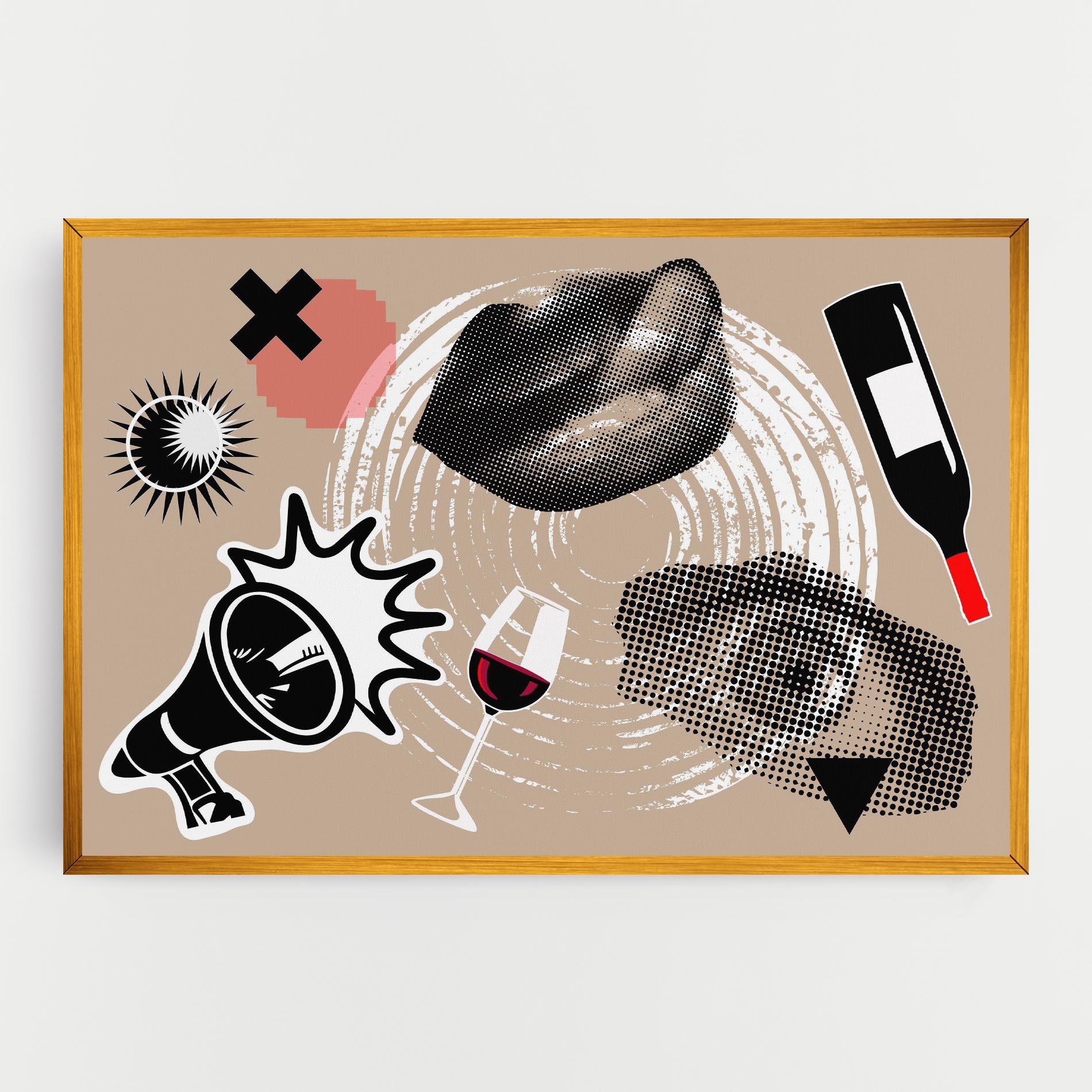 Leinwandbild Lips Mouth Collage mockup 0