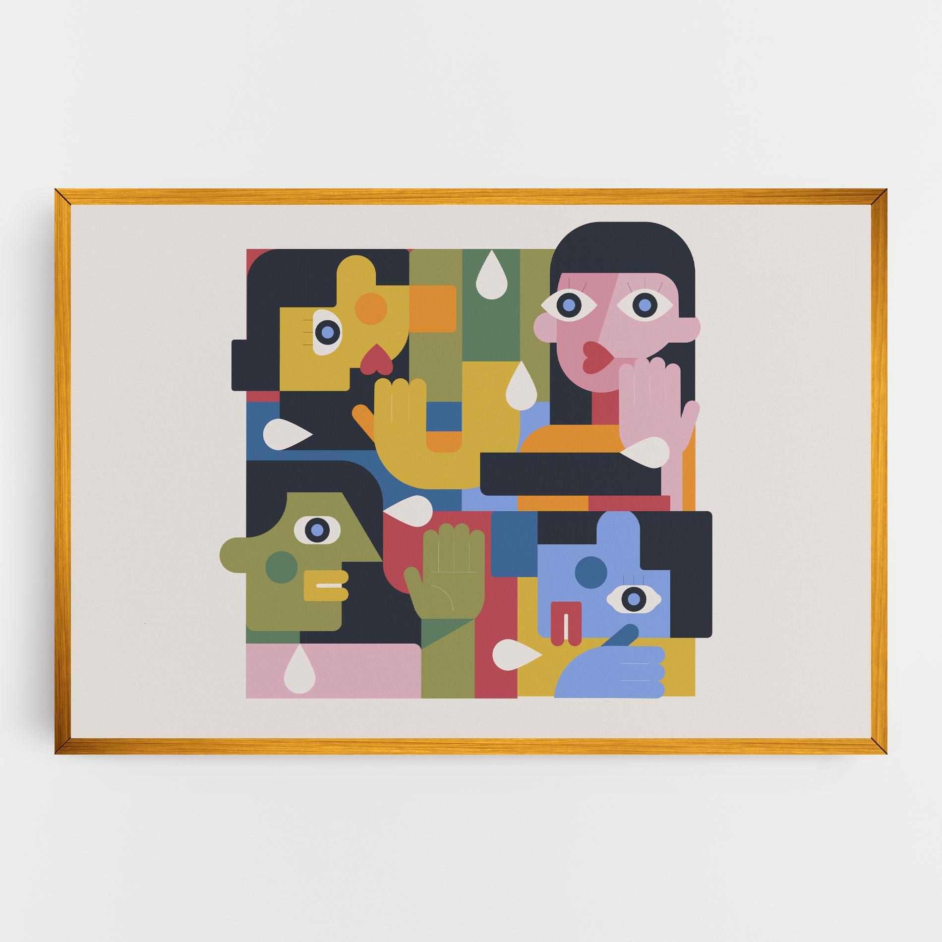 Leinwandbild Minimal People Collage mockup 0