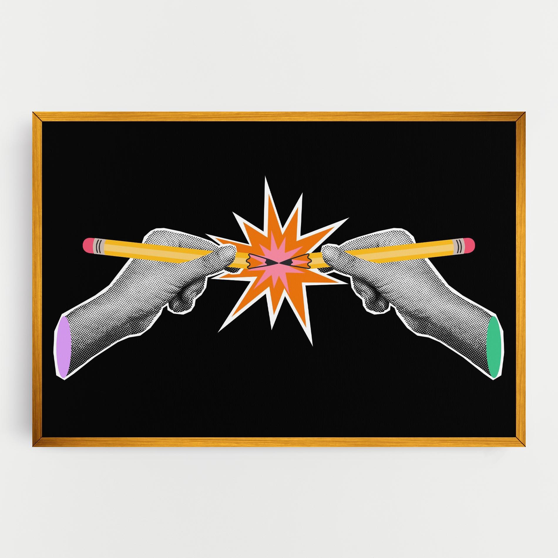 Leinwandbild Pencil Hand mockup 0