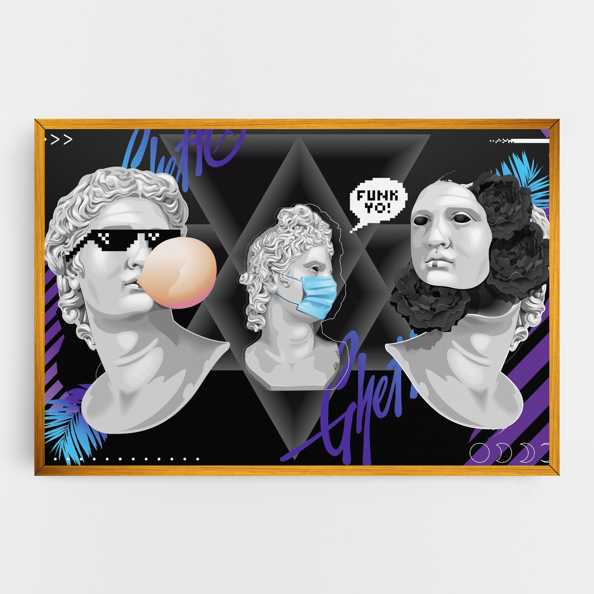 Leinwandbild Statue Mask mockup 0