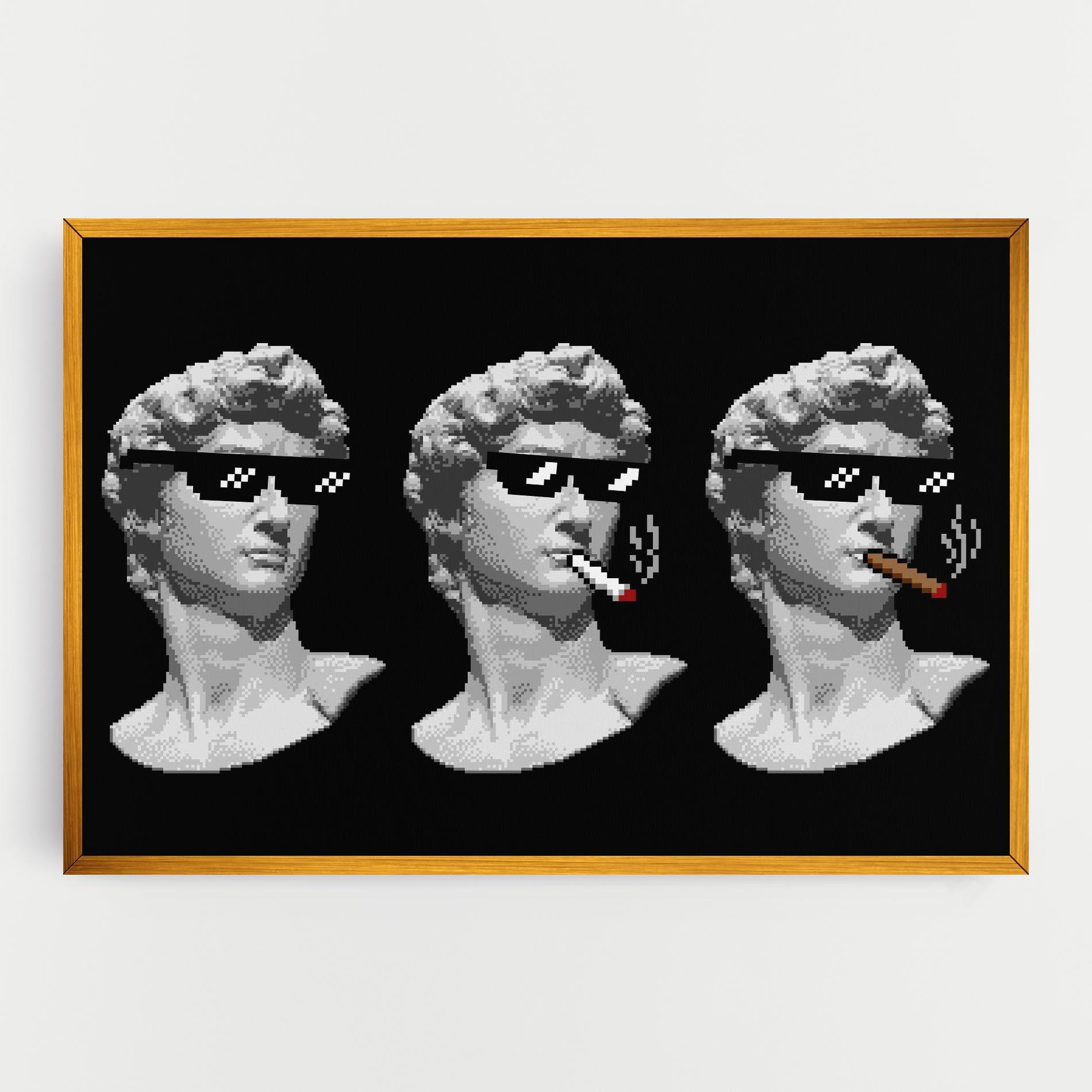 Leinwandbild Statue Smoking mockup 0