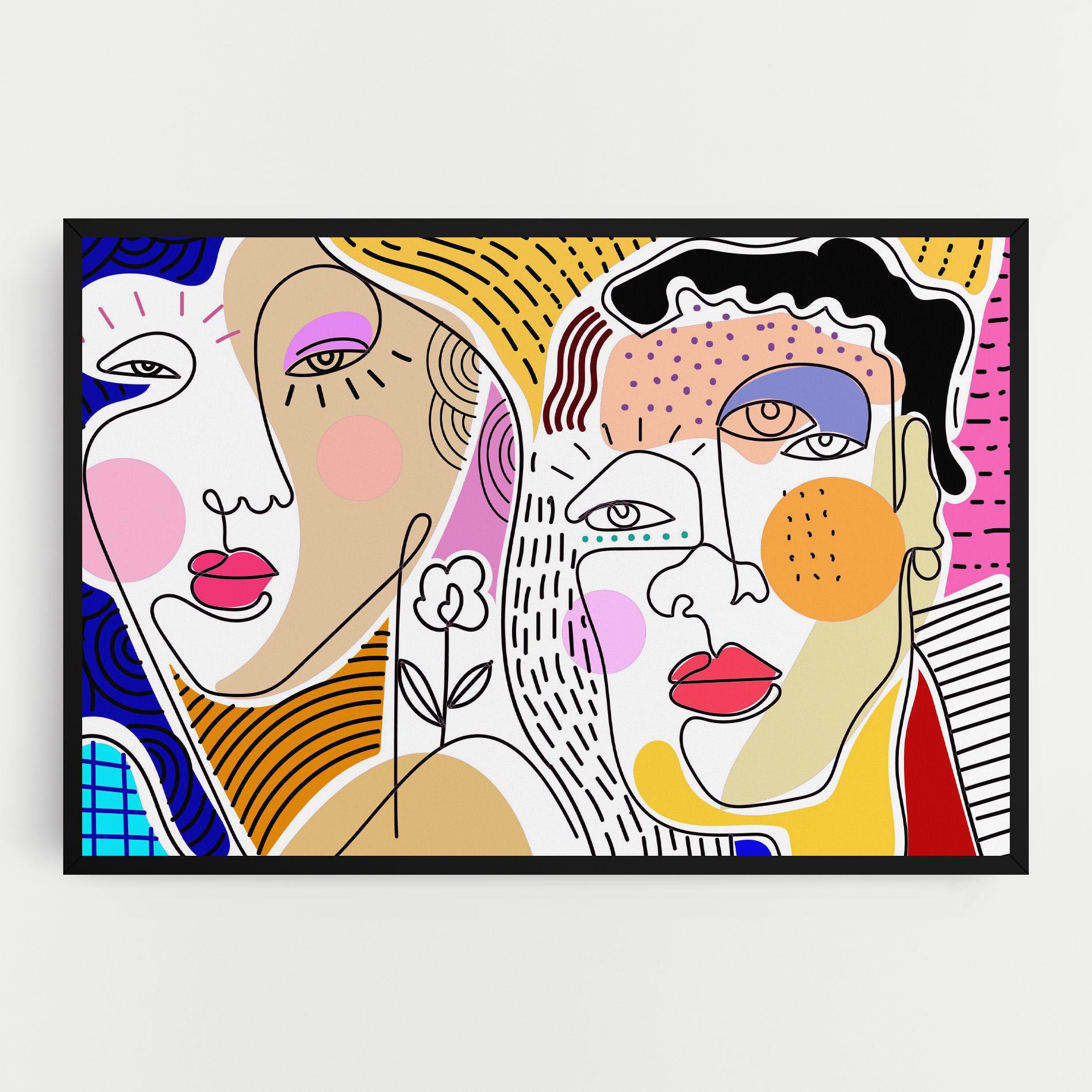 Leinwandbild Abstract Eye Face mockup 0