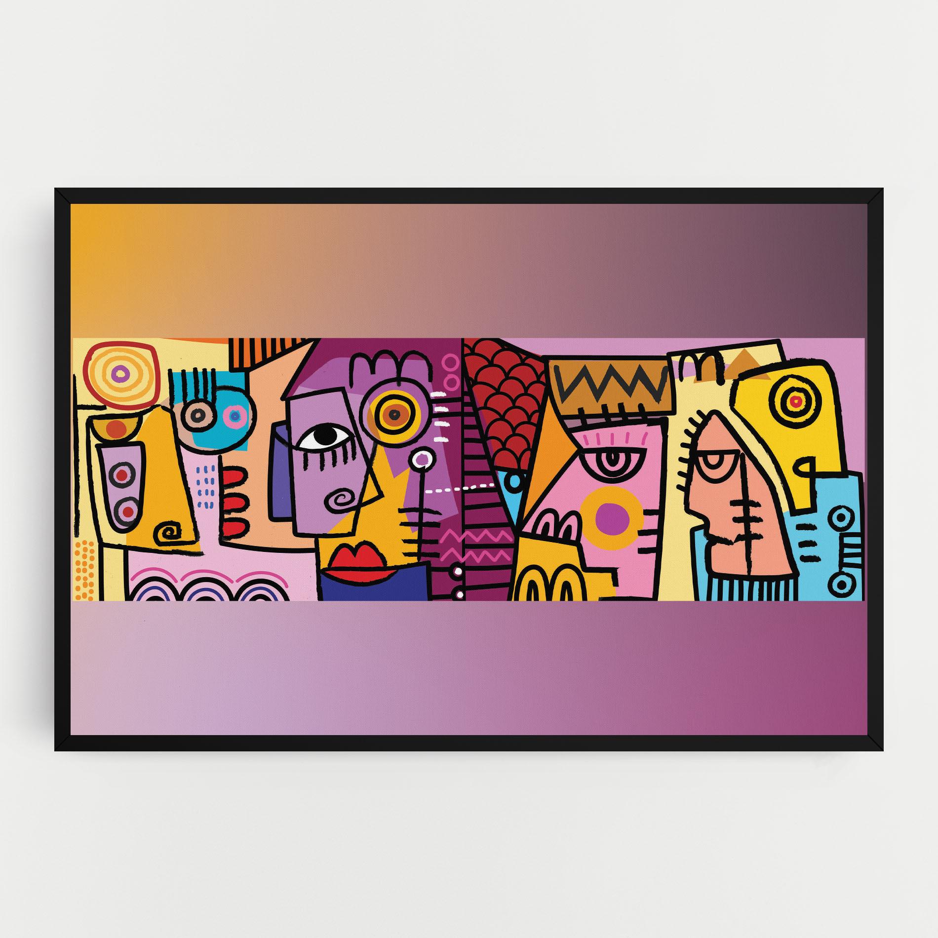 Leinwandbild Face Group Purple mockup 0