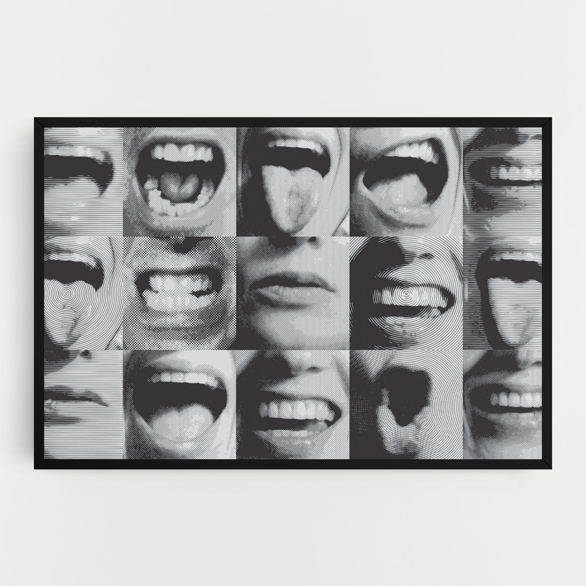 Leinwandbild Grey Mouth Collage mockup 0