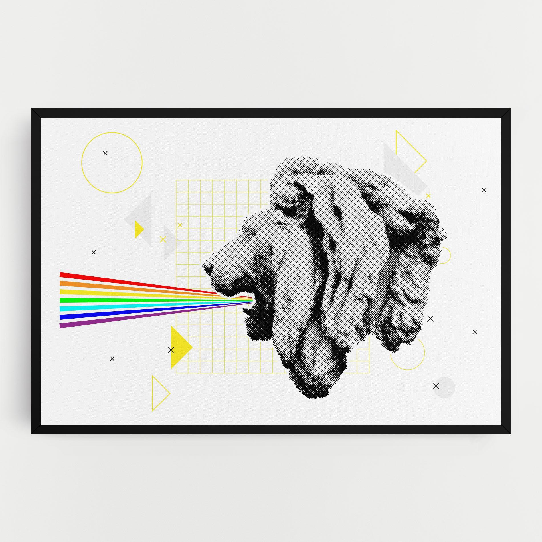 Leinwandbild Lion Collage mockup 0