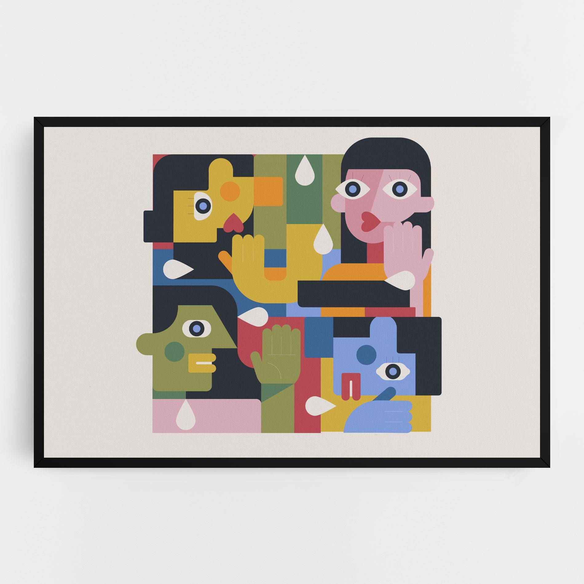 Leinwandbild Minimal People Collage mockup 0