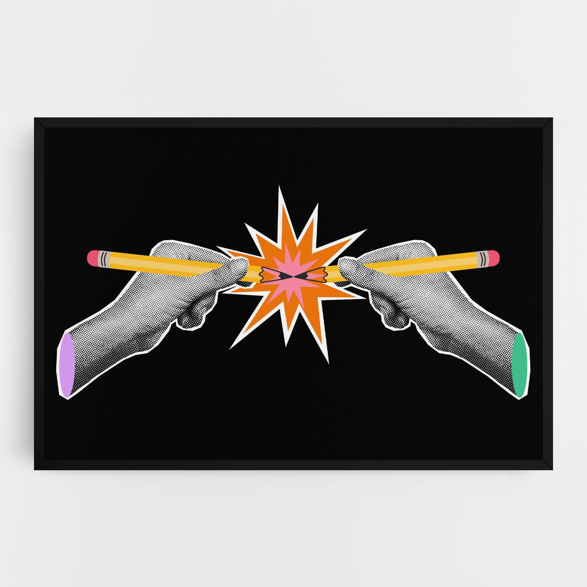 Leinwandbild Pencil Hand mockup 0