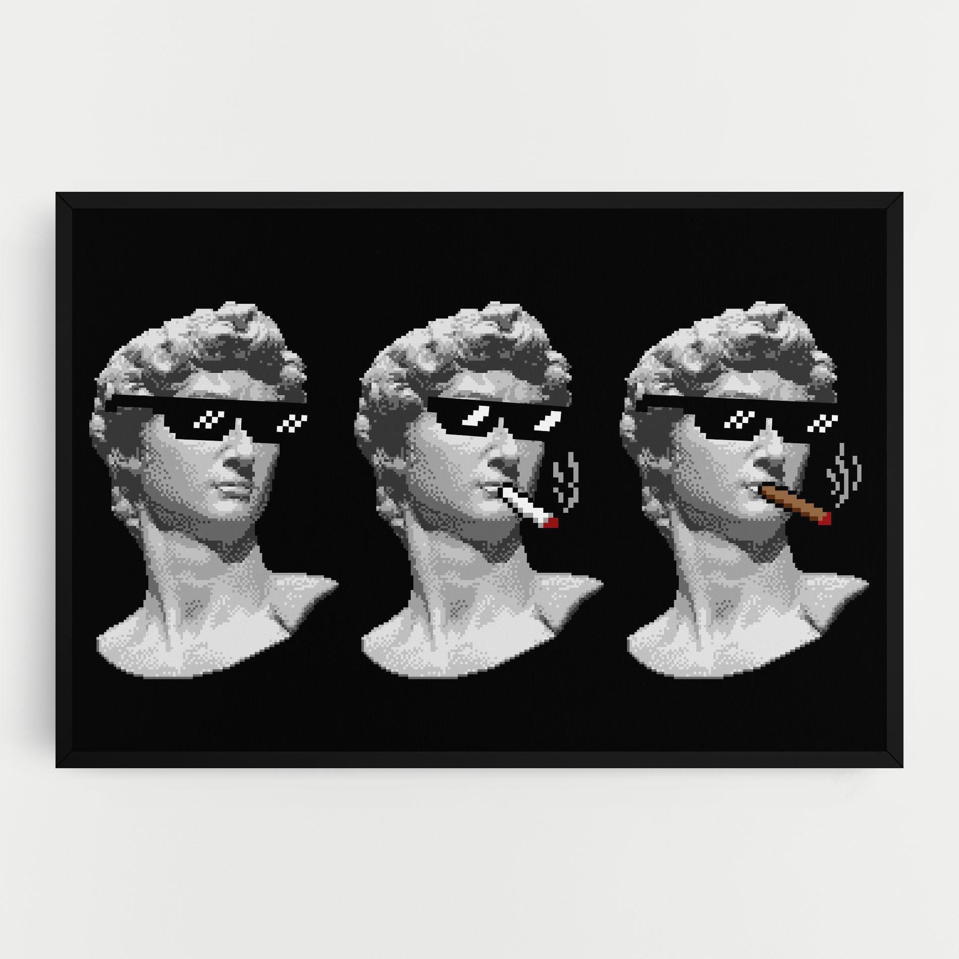 Leinwandbild Statue Smoking mockup 0