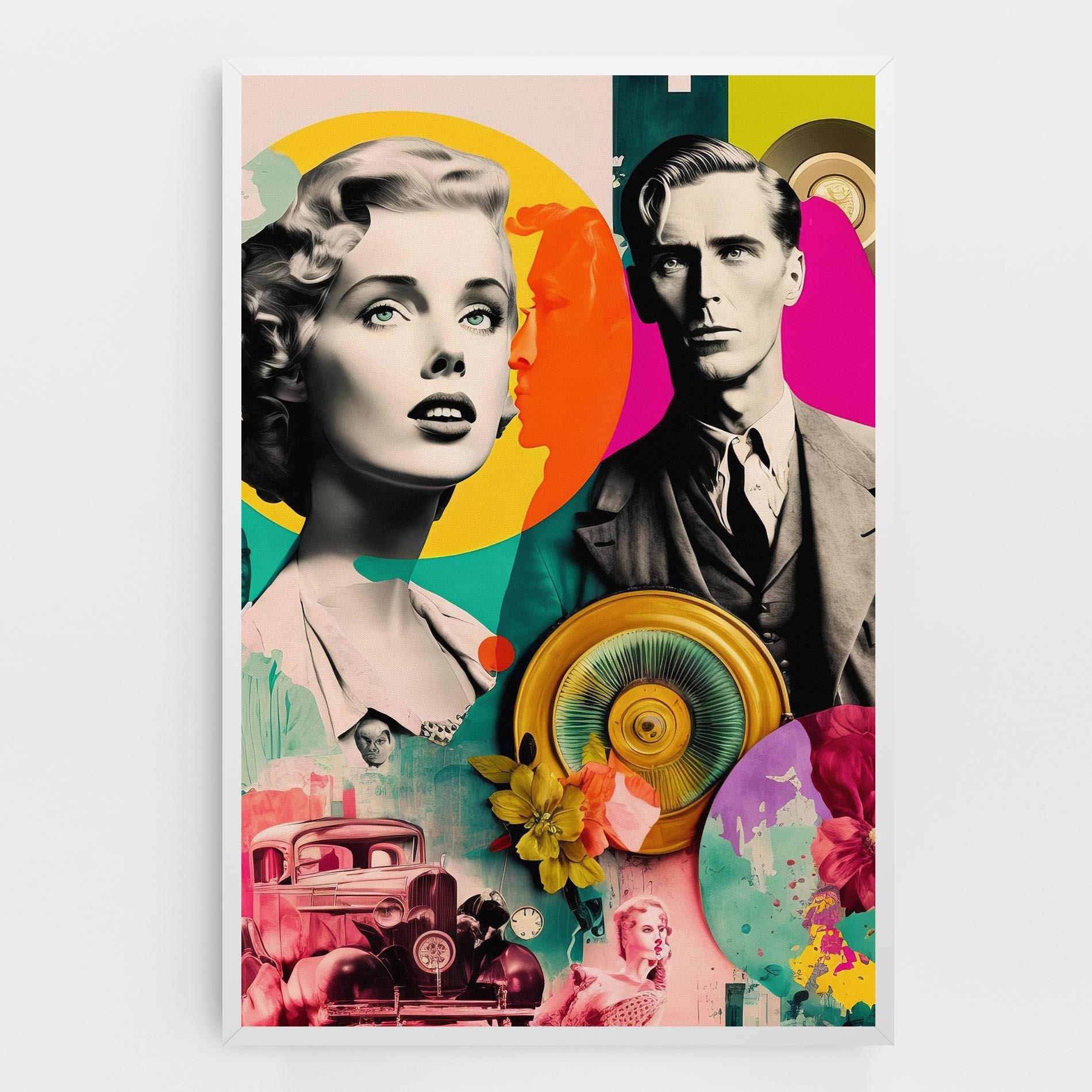 Leinwandbild 60s Retro Collage mockup 0